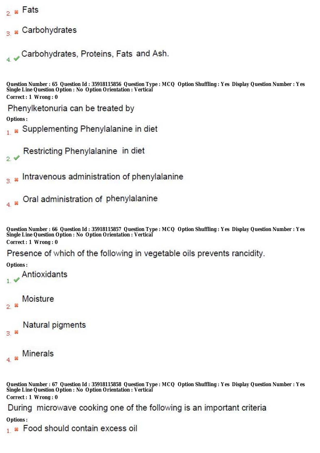 TS CPGET 2018 M.Sc. Nutrition and Dietetics (Shift 2) Question Paper with Answer Key - Page 24