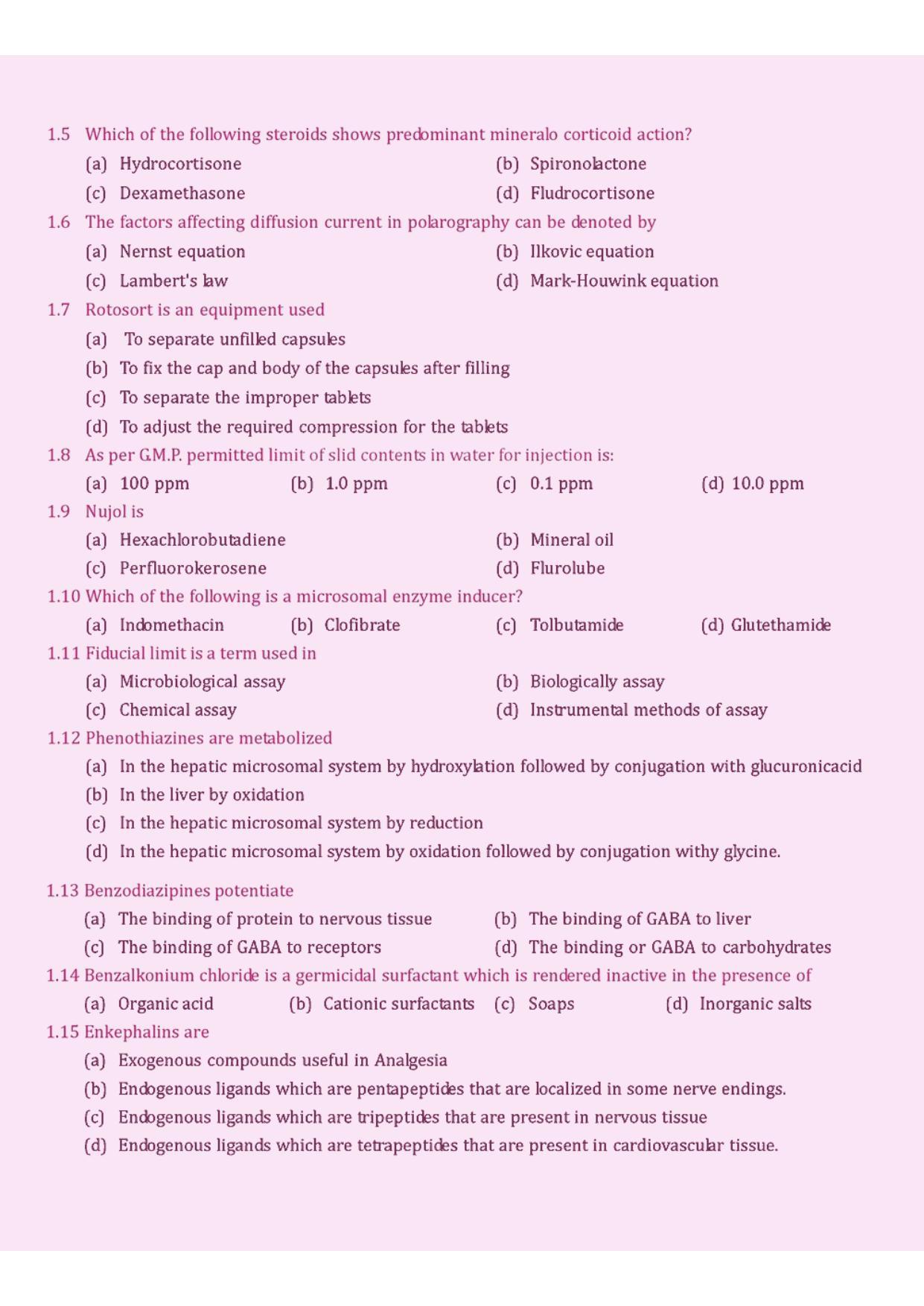 GPAT 1994 Question Paper with Answer Key - Page 2