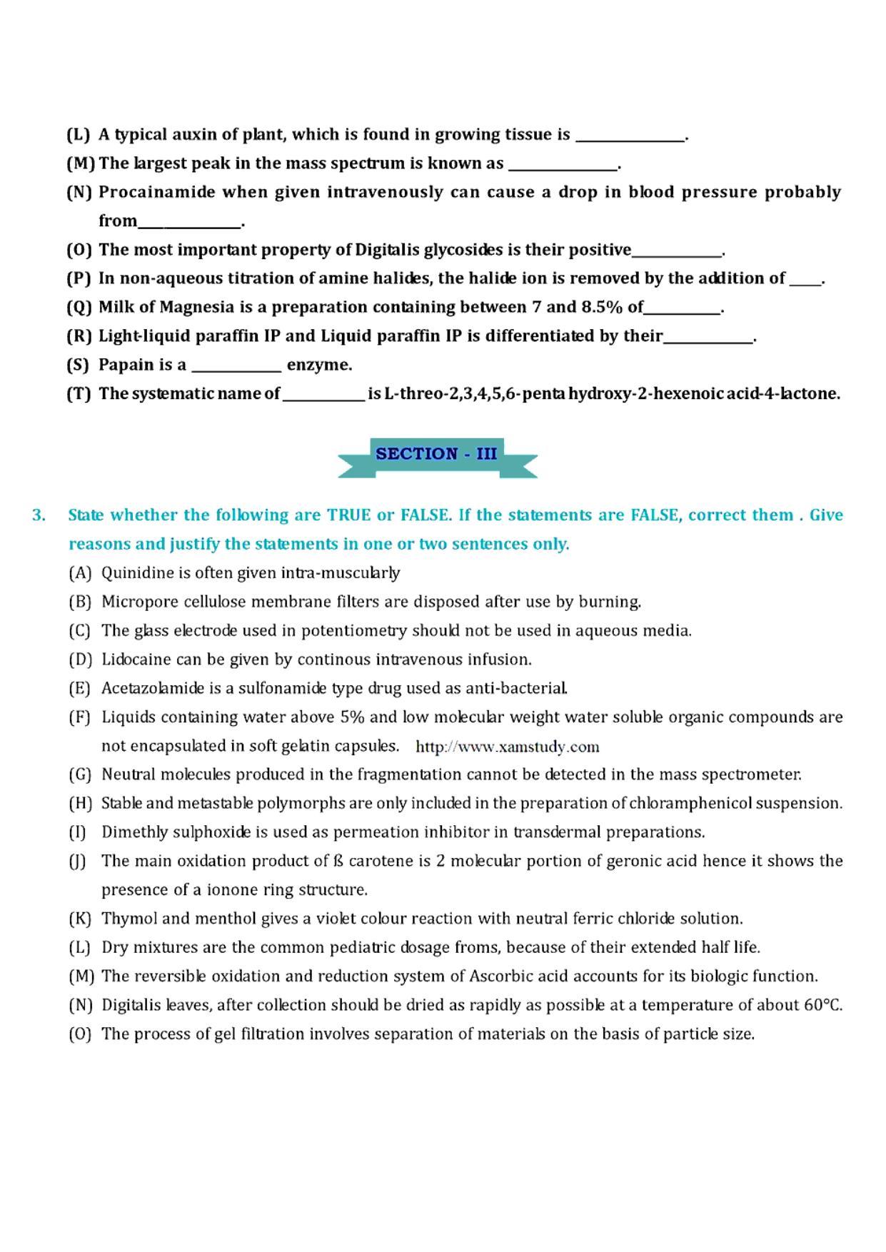 GPAT 1994 Question Paper with Answer Key - Page 4