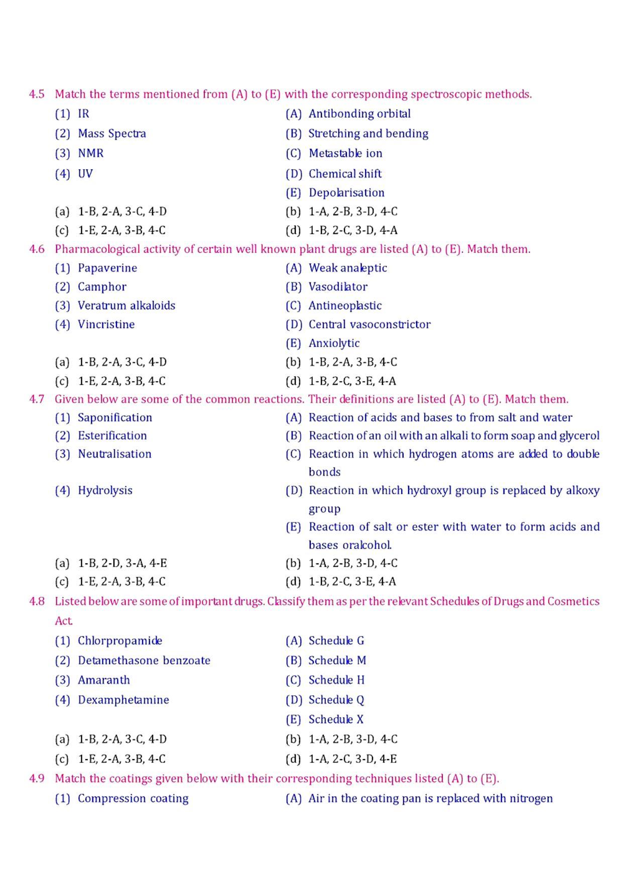 GPAT 1994 Question Paper with Answer Key - Page 6