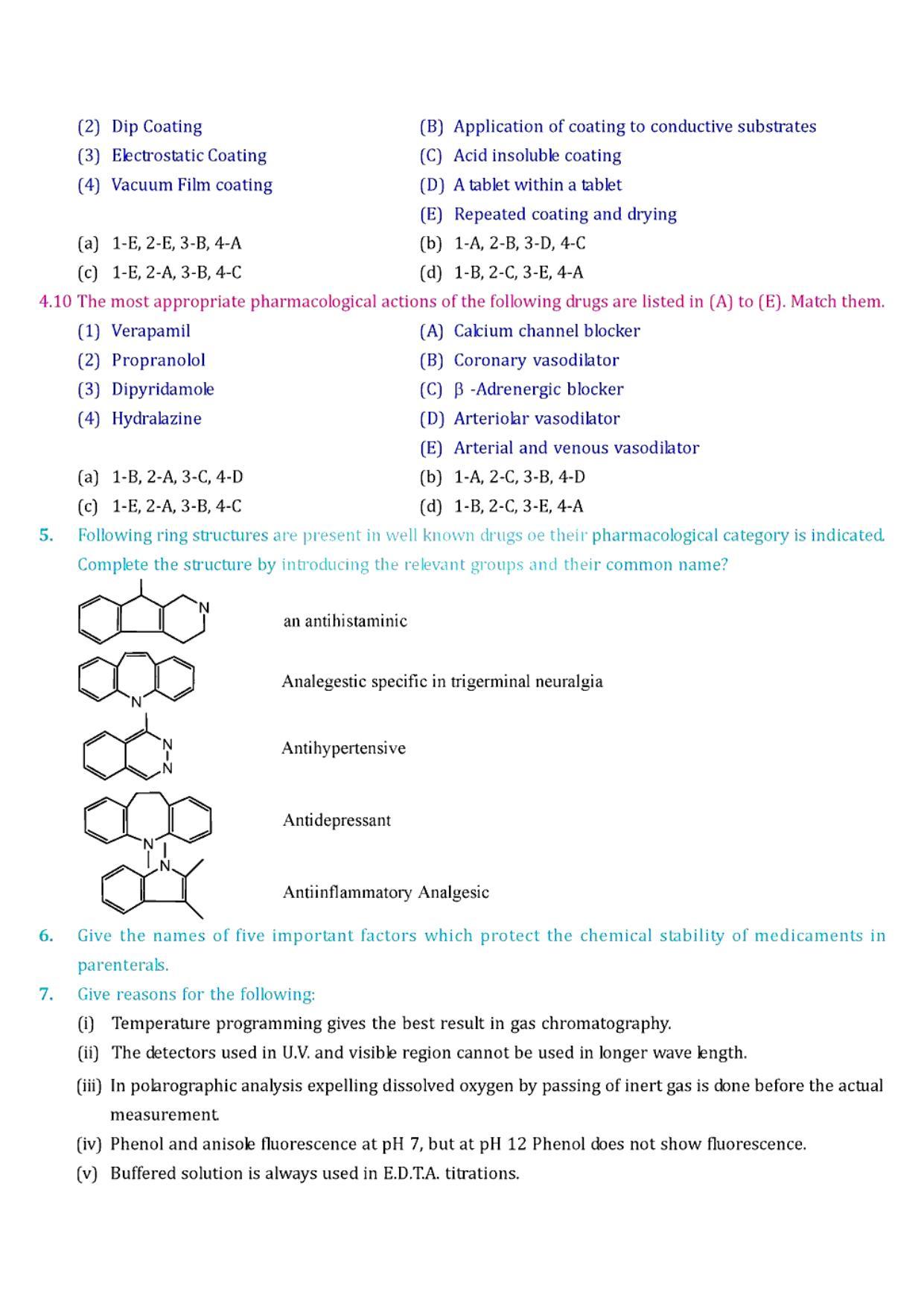 GPAT 1994 Question Paper with Answer Key - Page 7