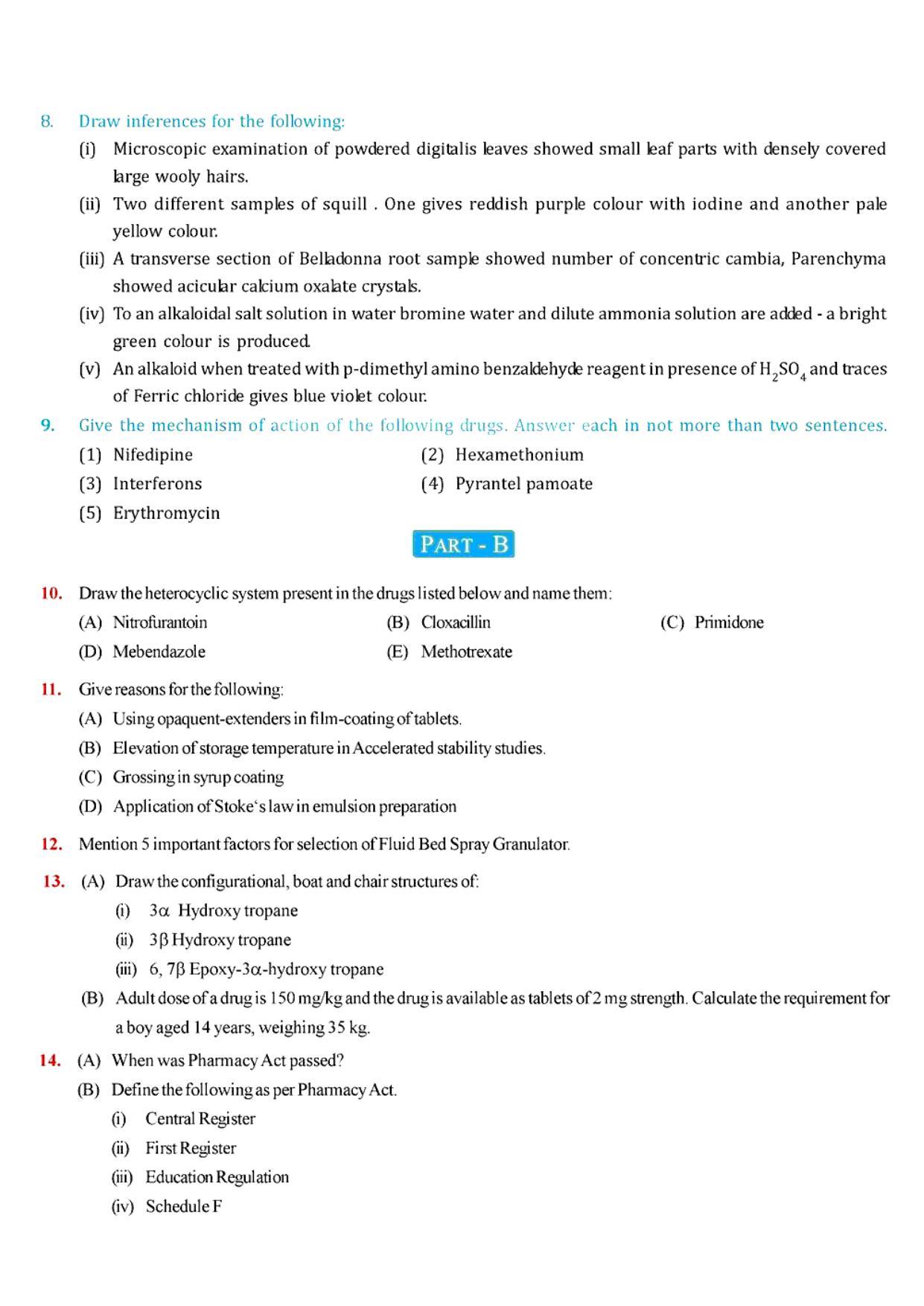 GPAT 1994 Question Paper with Answer Key - Page 8