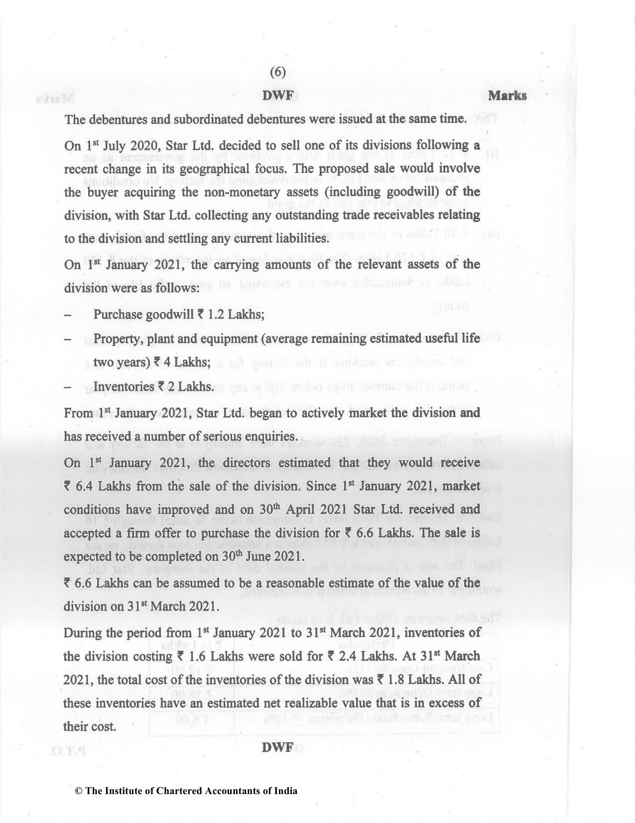 CA Final May 2022 Question Paper - Paper 6E – Global Financial Reporting Standards - Page 6