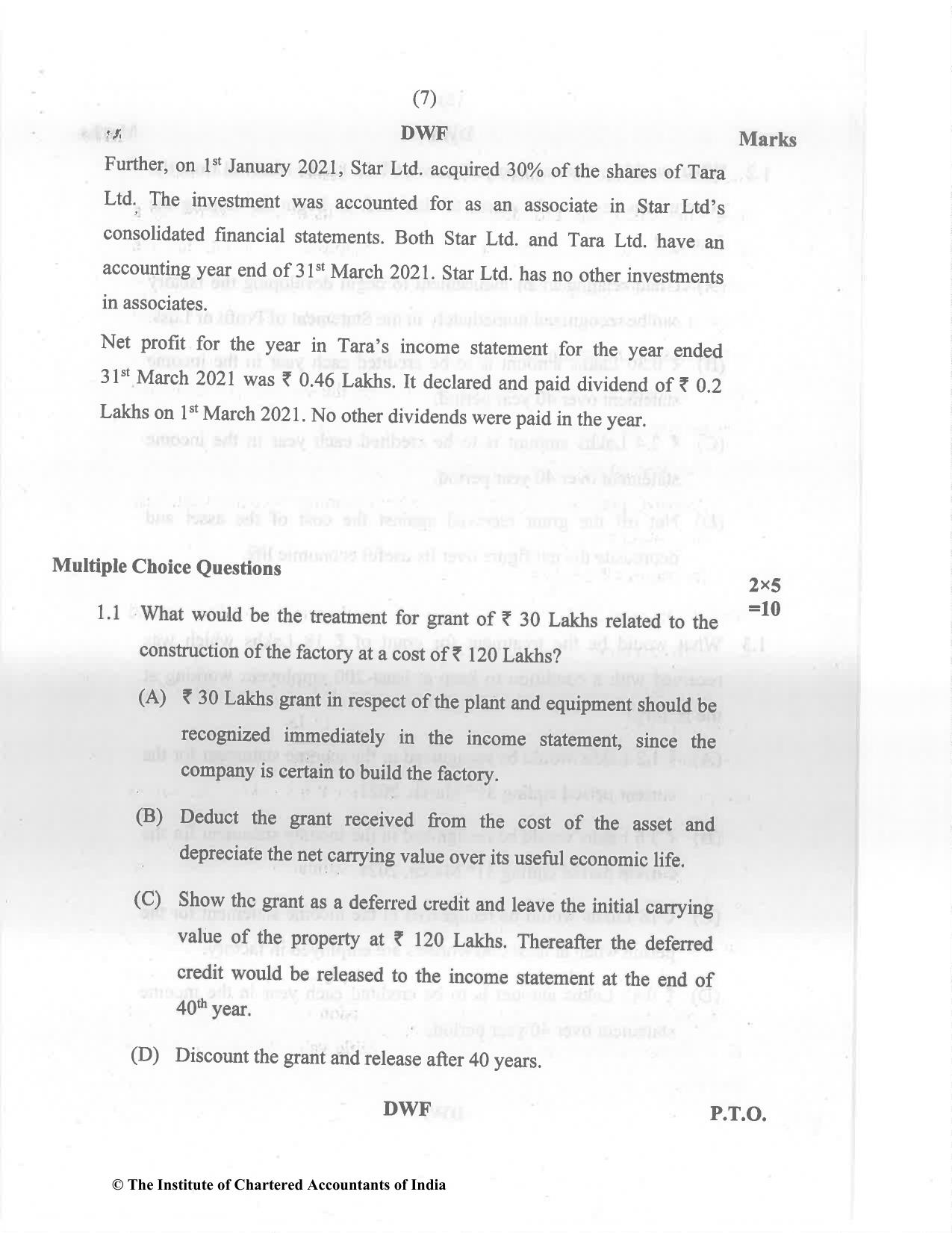 CA Final May 2022 Question Paper - Paper 6E – Global Financial Reporting Standards - Page 7