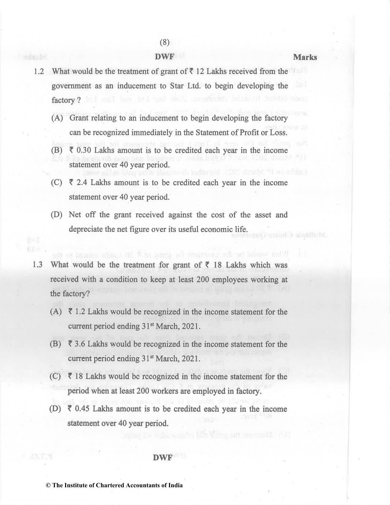 CA Final May 2022 Question Paper - Paper 6E – Global Financial Reporting Standards - Page 8