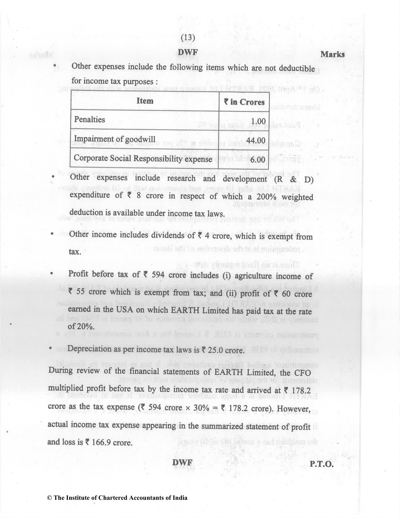 CA Final May 2022 Question Paper - Paper 6E – Global Financial Reporting Standards - Page 13