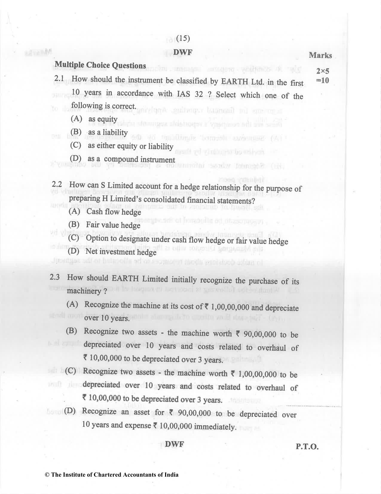 CA Final May 2022 Question Paper - Paper 6E – Global Financial Reporting Standards - Page 15