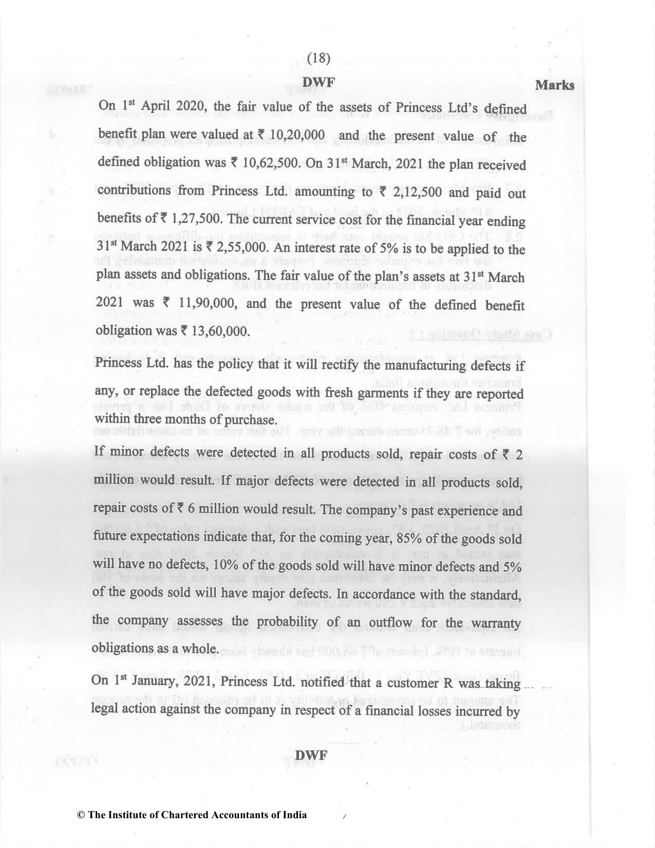 CA Final May 2022 Question Paper - Paper 6E – Global Financial Reporting Standards - Page 18