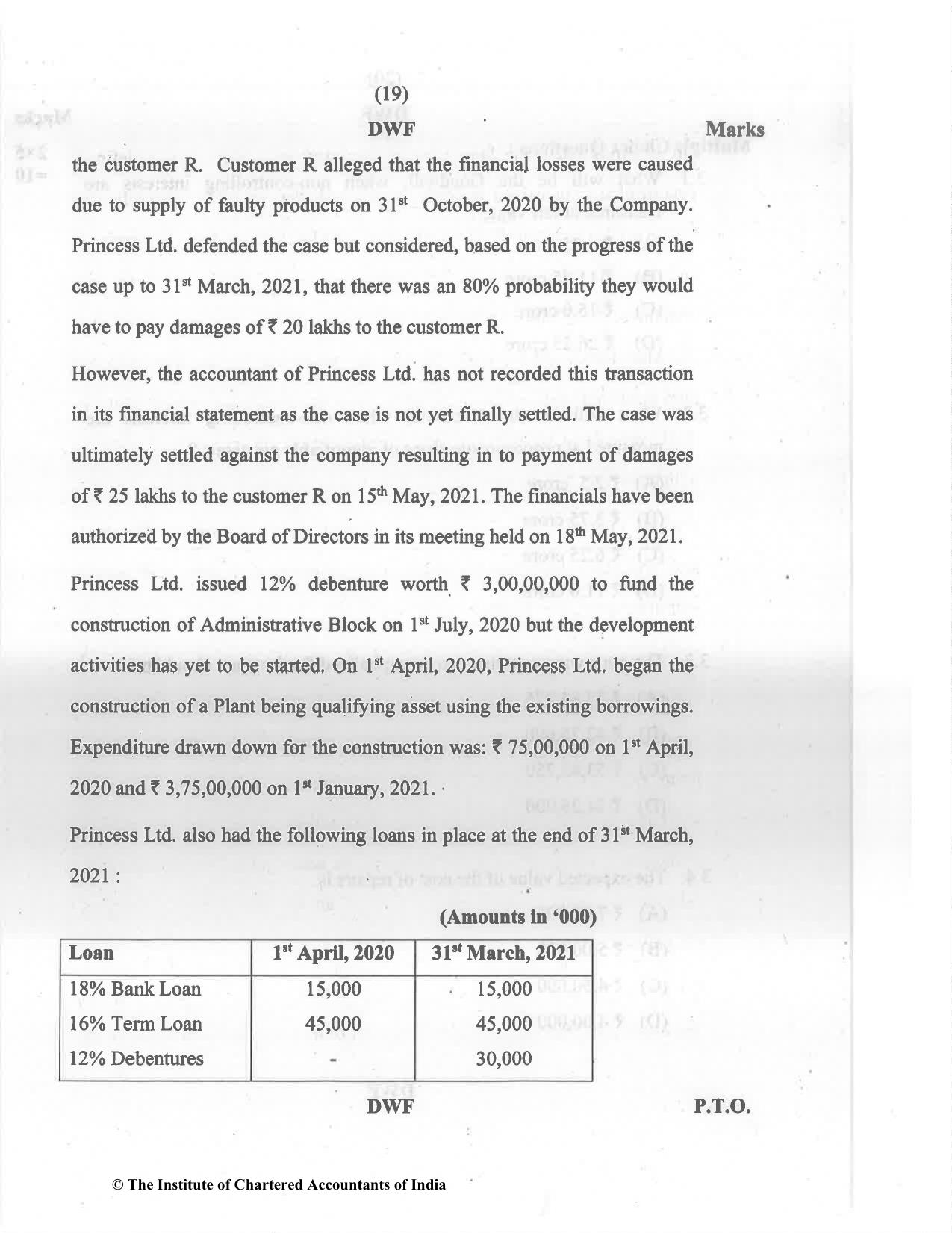 CA Final May 2022 Question Paper - Paper 6E – Global Financial Reporting Standards - Page 19