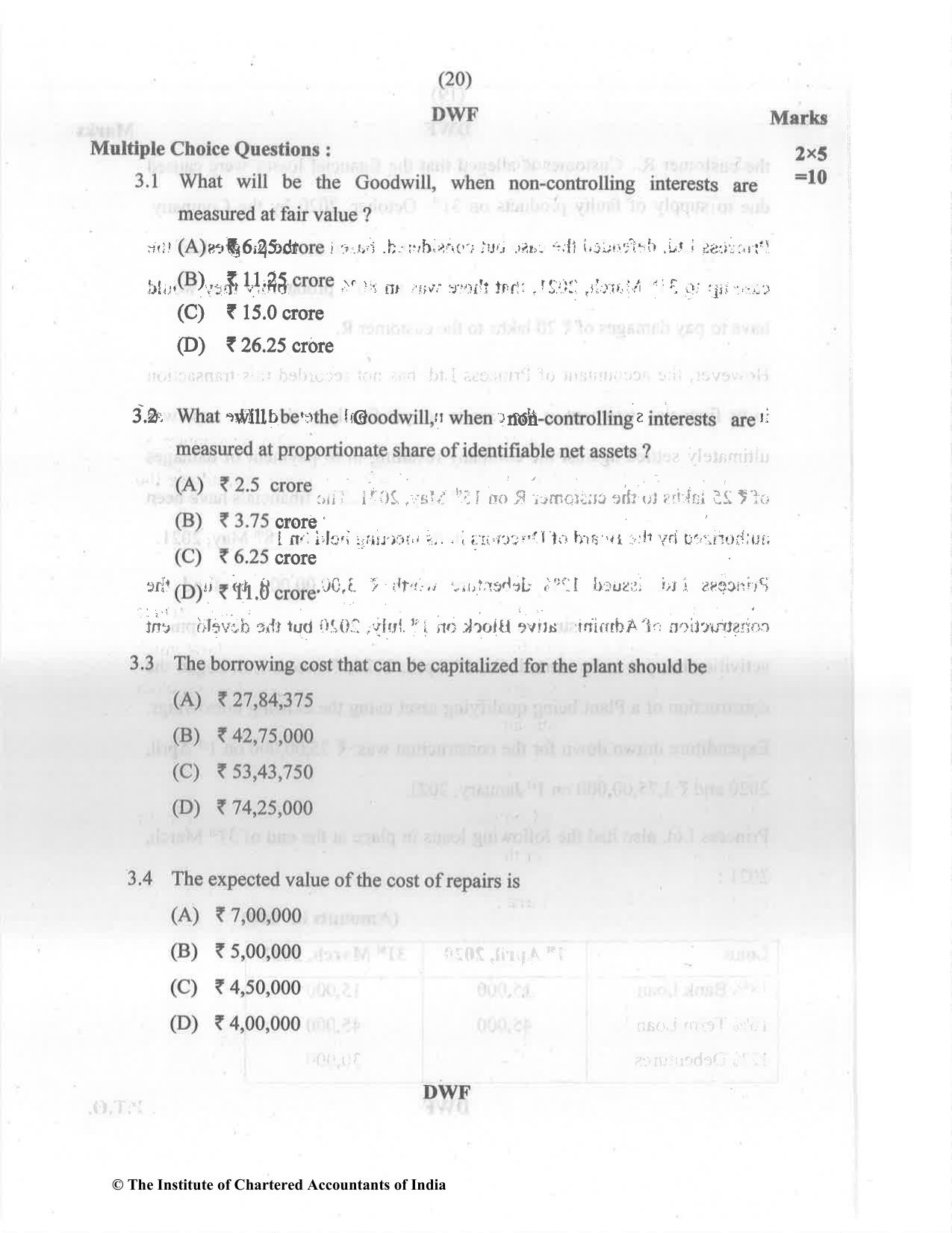 CA Final May 2022 Question Paper - Paper 6E – Global Financial Reporting Standards - Page 20