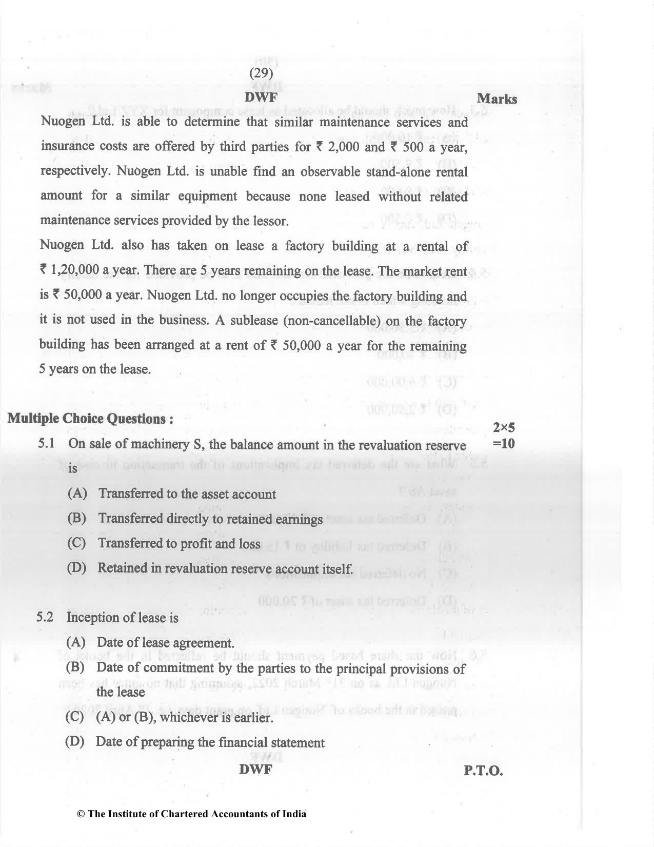 CA Final May 2022 Question Paper - Paper 6E – Global Financial Reporting Standards - Page 29