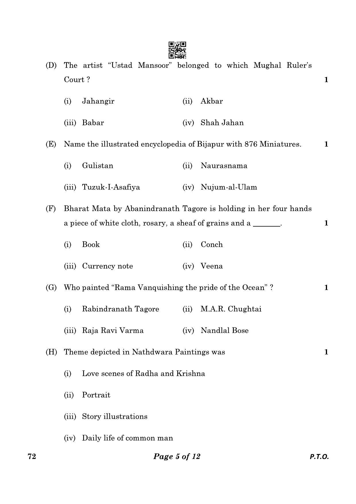 CBSE Class 12 72_Commercial Art 2023 Question Paper - Page 5