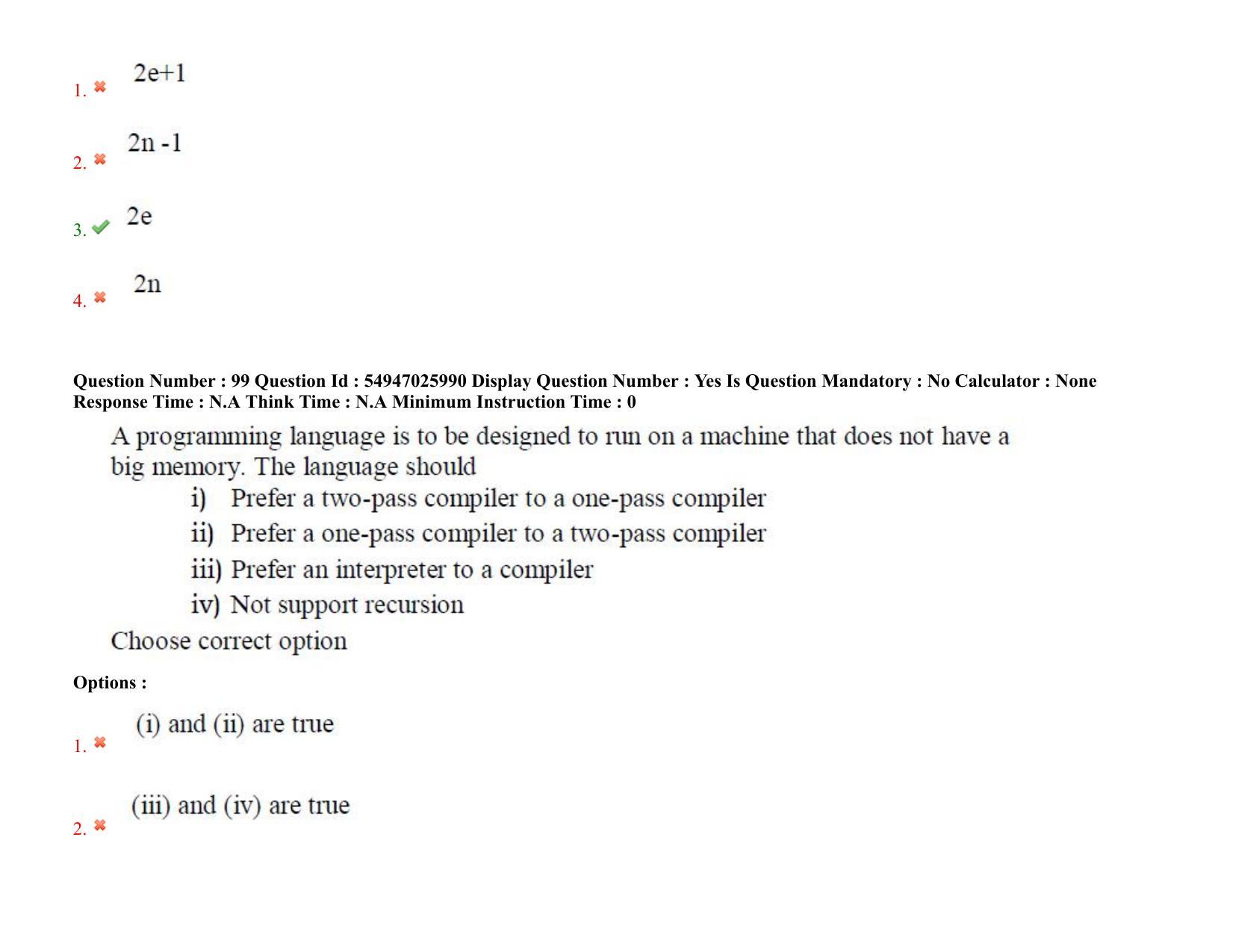 AP RCET 2022: Computer Science & Applications - 18-10-2022 (Tuesday) Session-II: Question Paper With keys - Page 77