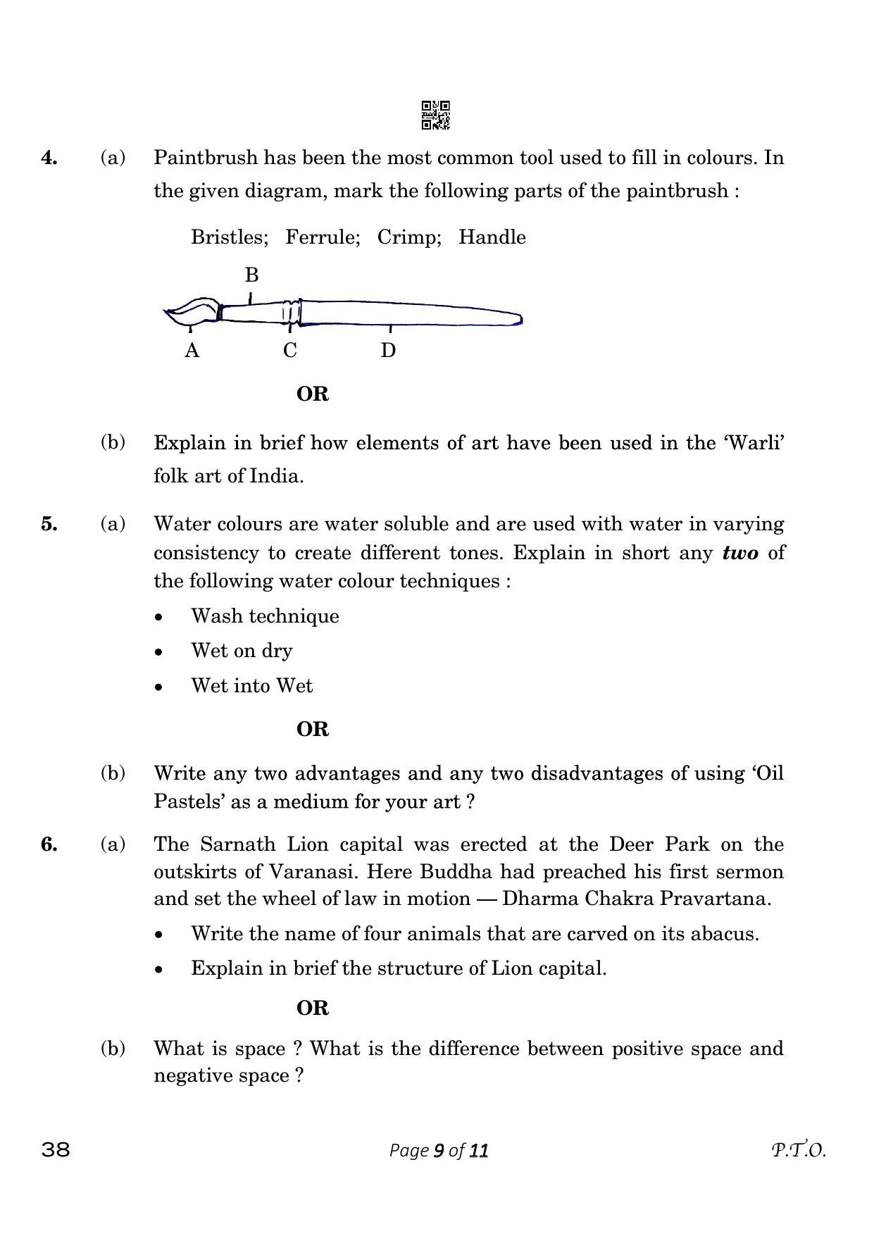 CBSE Class 10 38_Painting 2023 Question Paper - Page 9