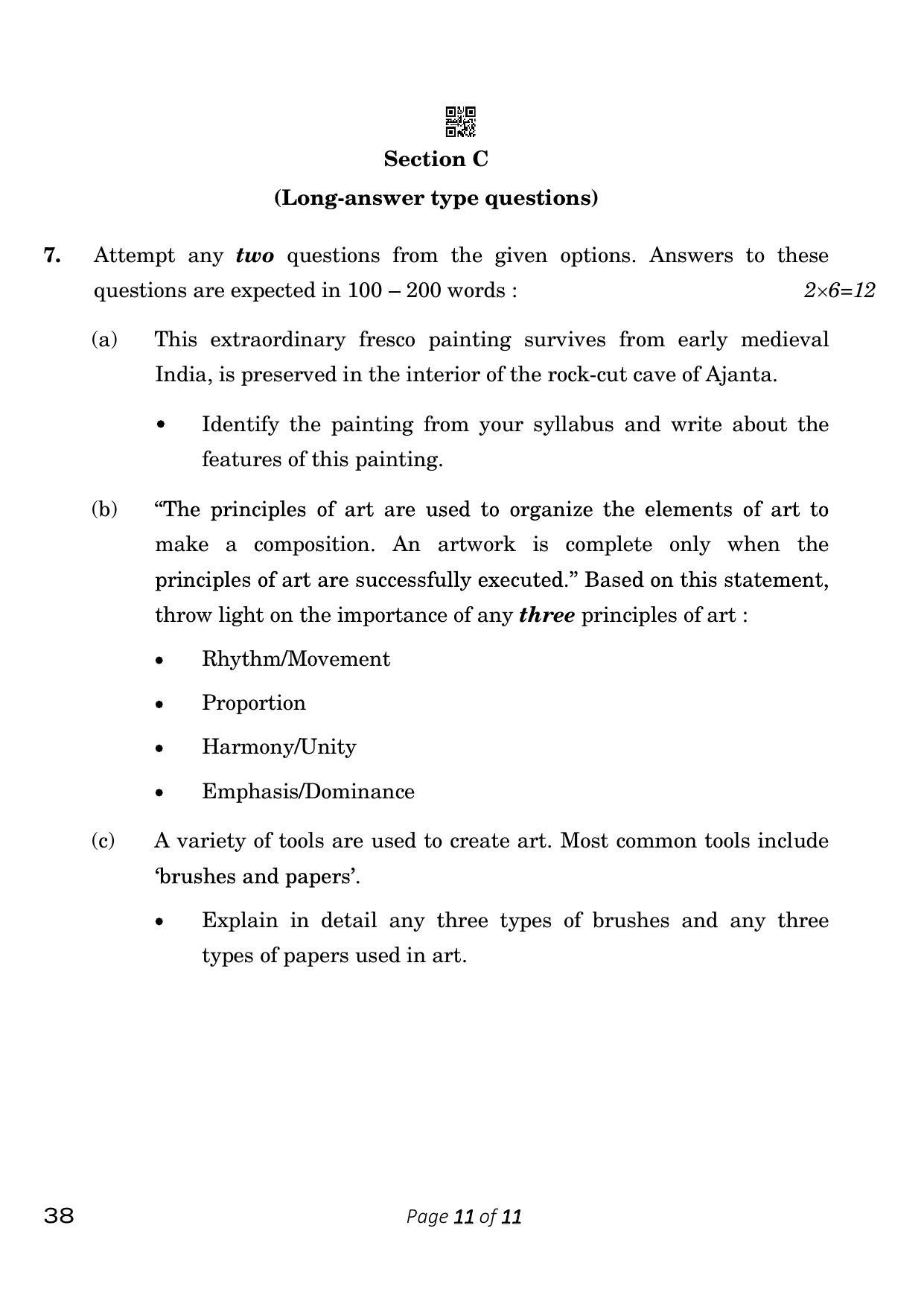 CBSE Class 10 38_Painting 2023 Question Paper - Page 11