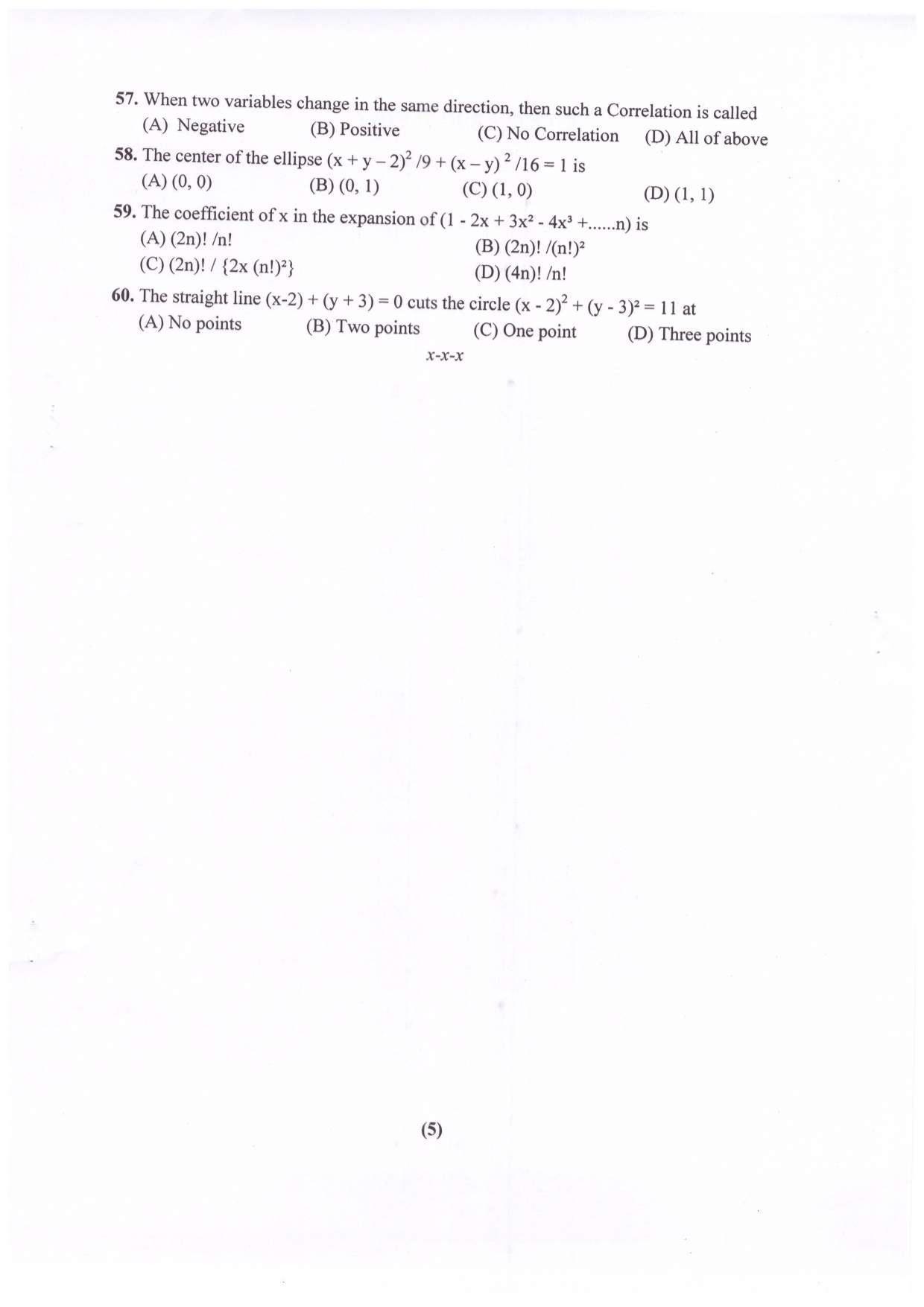 CETPG (Mathematics) 2023 Question Paper - Page 6