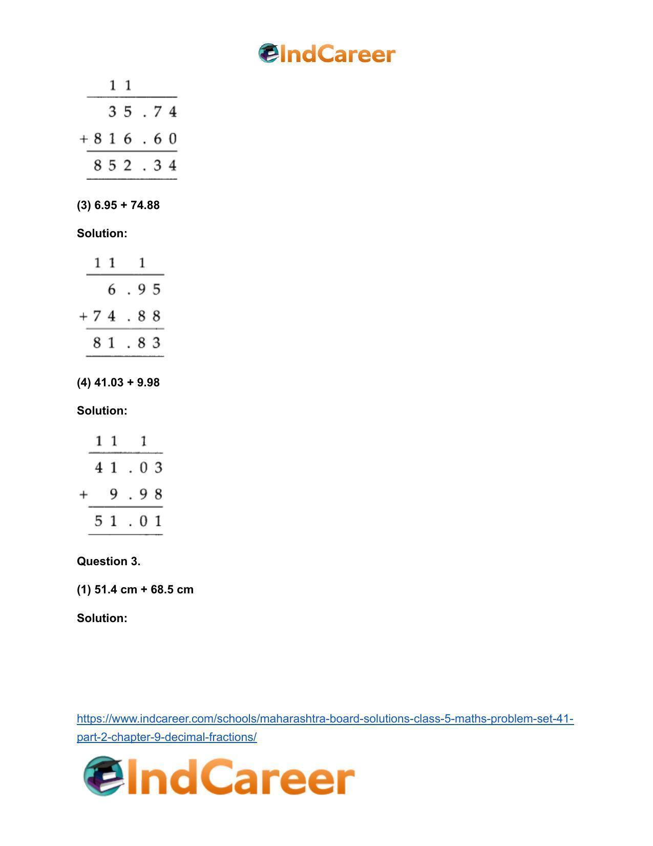 Maharashtra Board Solutions Class 5-Maths (Problem Set 41) - Part 2: Chapter 9- Decimal Fractions - Page 4