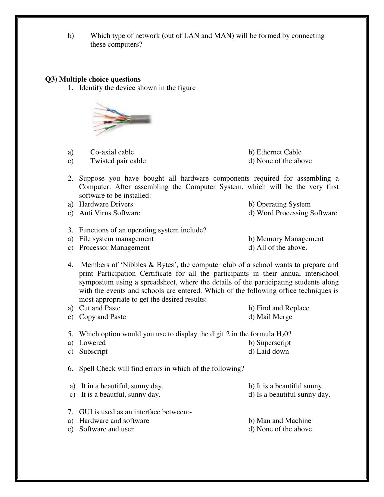 CBSE Worksheets for Class 9 Computer Science Assignment 1 - Page 2