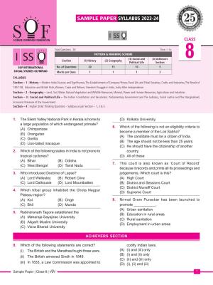 SOF ISSO Class 8 Sample Paper 2024