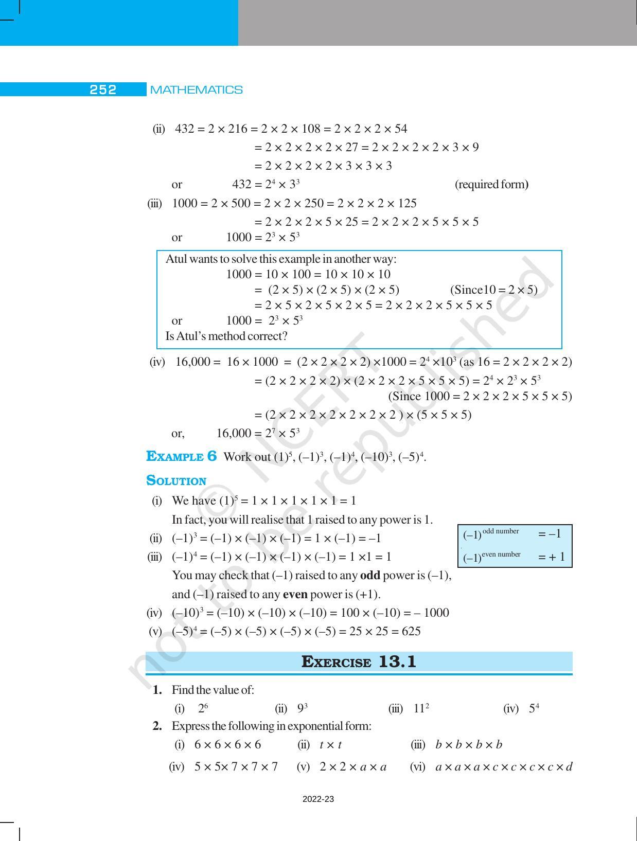 NCERT Book for Class 7 Maths: Chapter 13-Exponents and Powers - Page 4