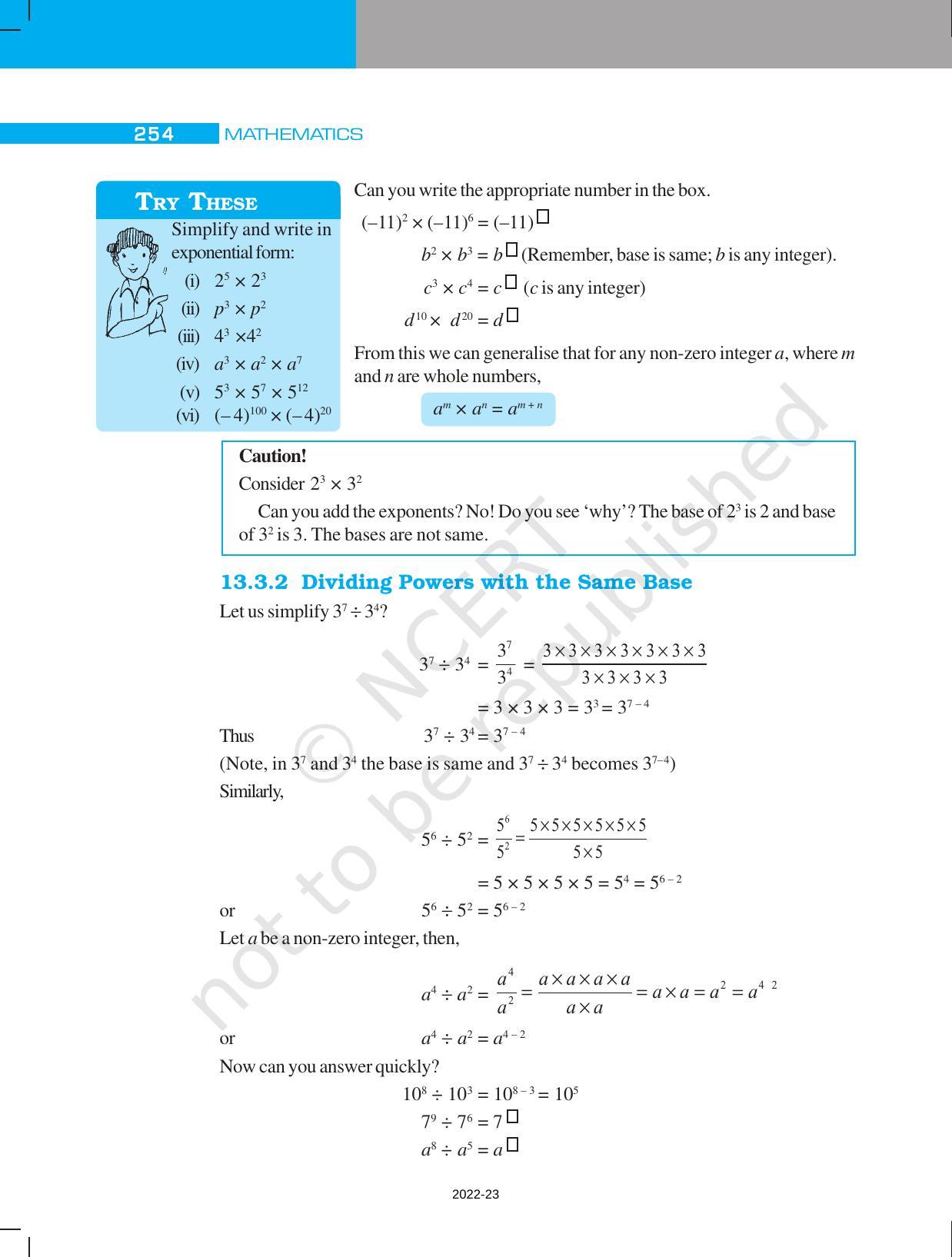NCERT Book for Class 7 Maths: Chapter 13-Exponents and Powers - Page 6