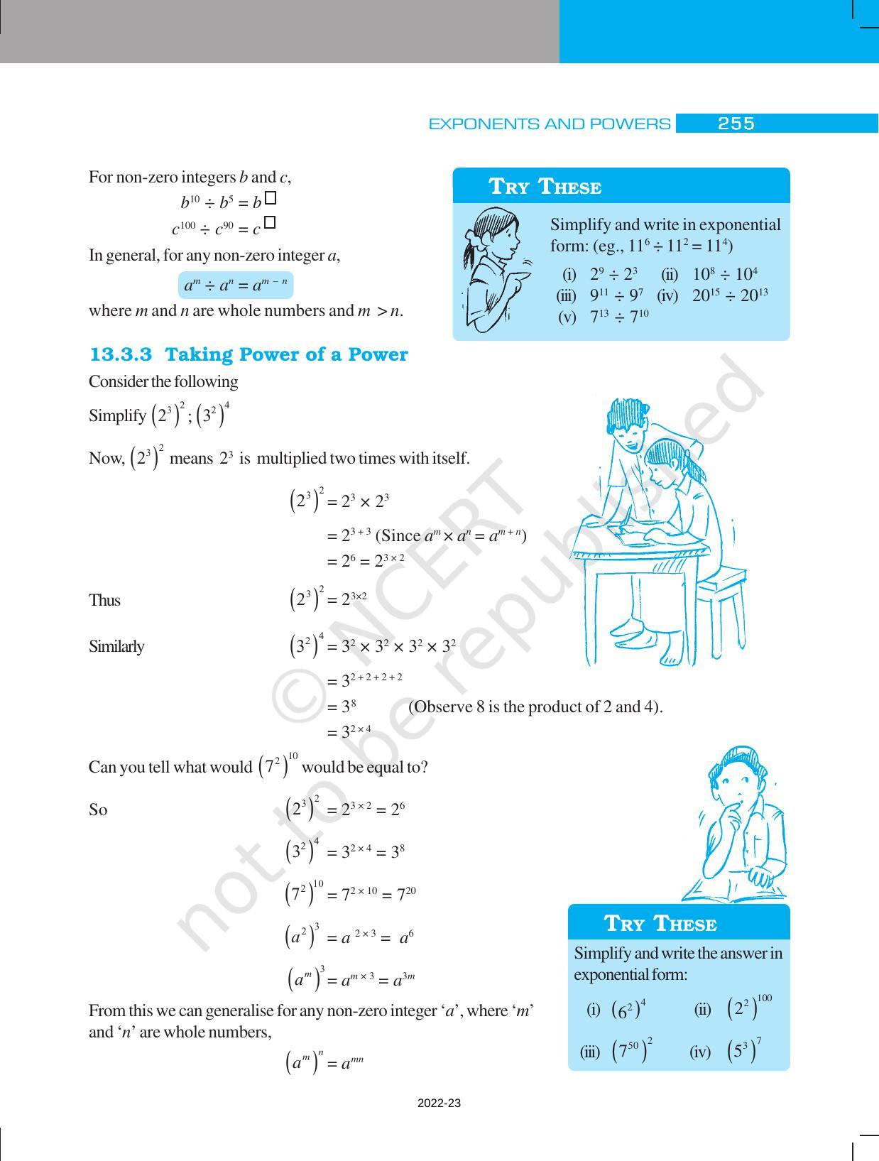 NCERT Book for Class 7 Maths: Chapter 13-Exponents and Powers - Page 7