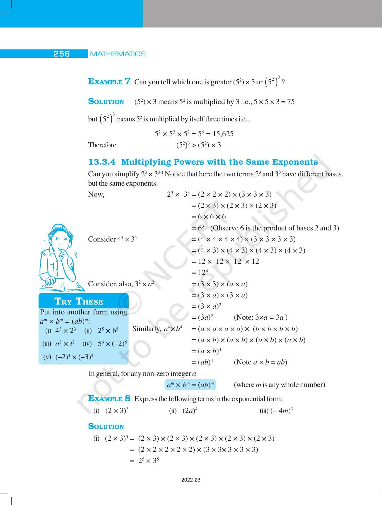 NCERT Book for Class 7 Maths: Chapter 13-Exponents and Powers - Page 8