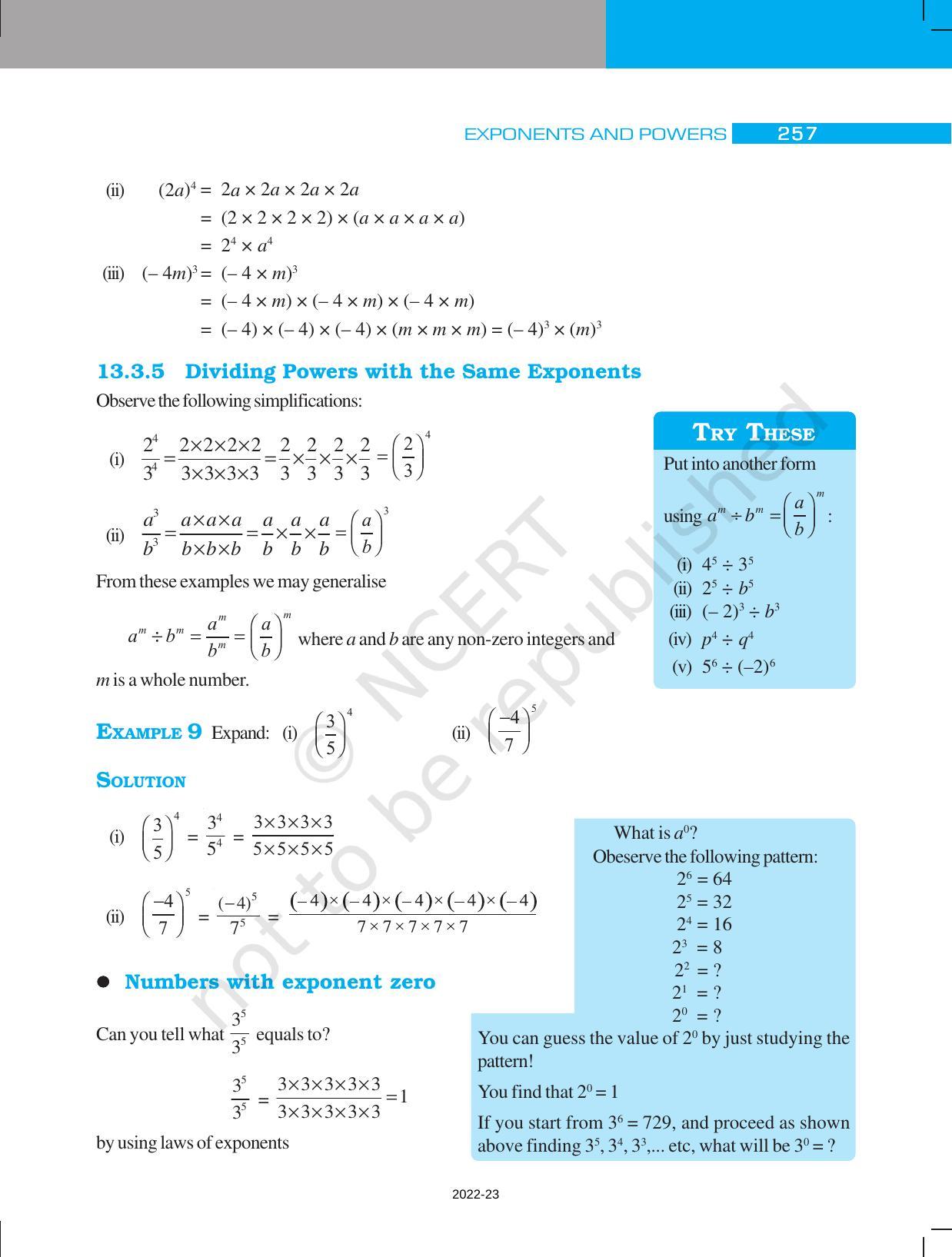 NCERT Book for Class 7 Maths: Chapter 13-Exponents and Powers - Page 9