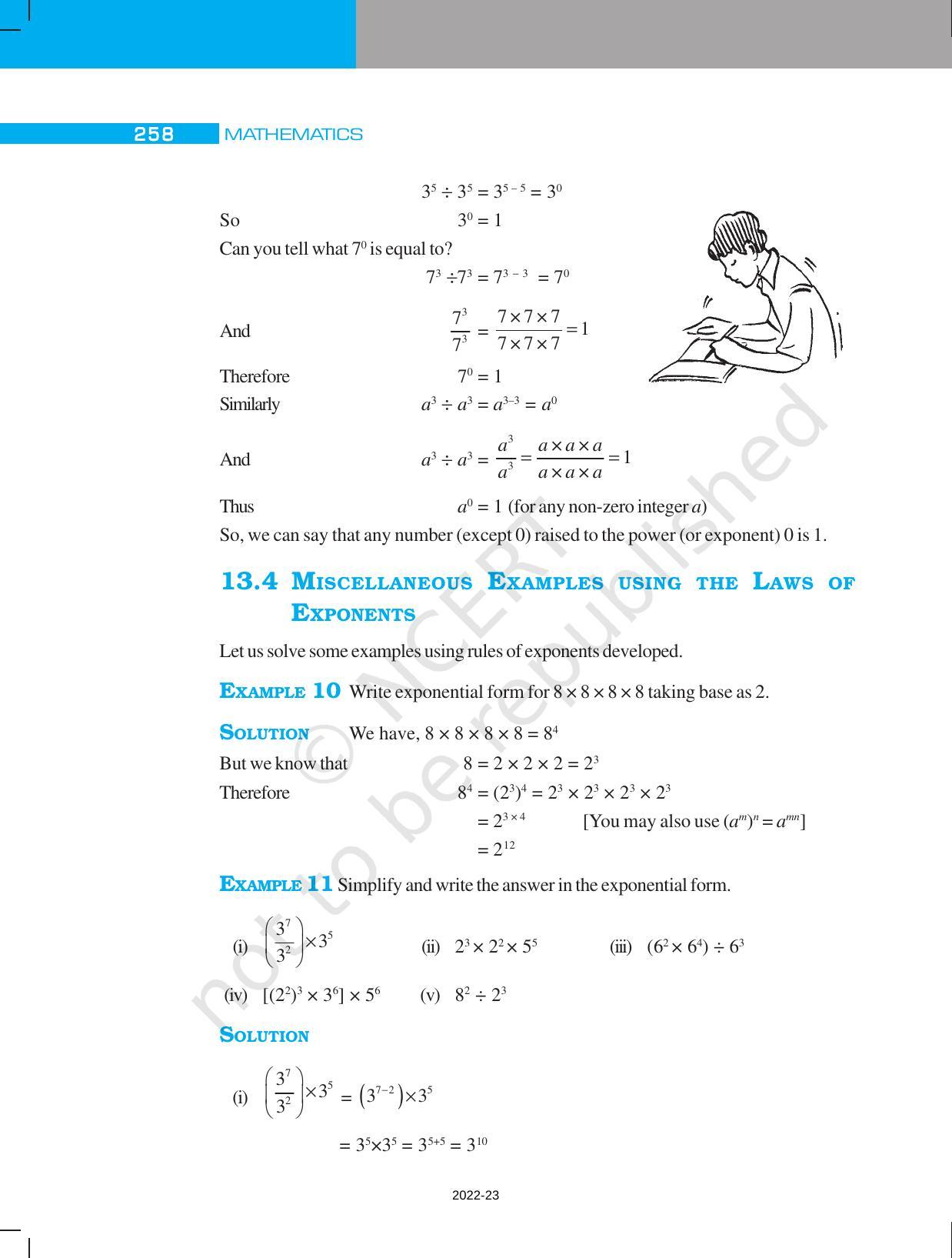 NCERT Book for Class 7 Maths: Chapter 13-Exponents and Powers - Page 10