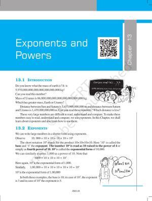 NCERT Book for Class 7 Maths: Chapter 13-Exponents and Powers
