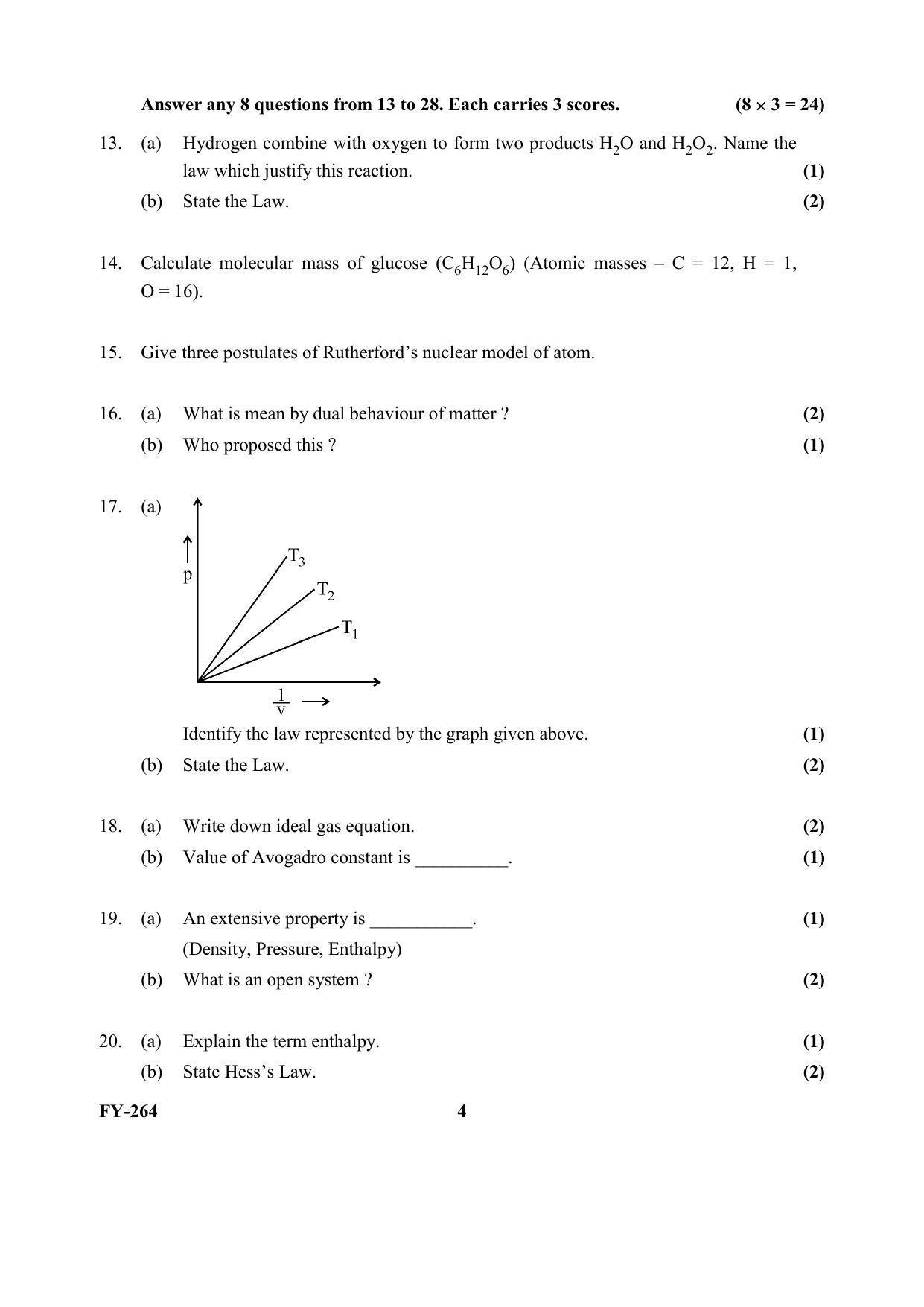 Kerala Plus One (Class 11th) Chemistry-Hearing Impaired Question Paper 2021 - Page 4