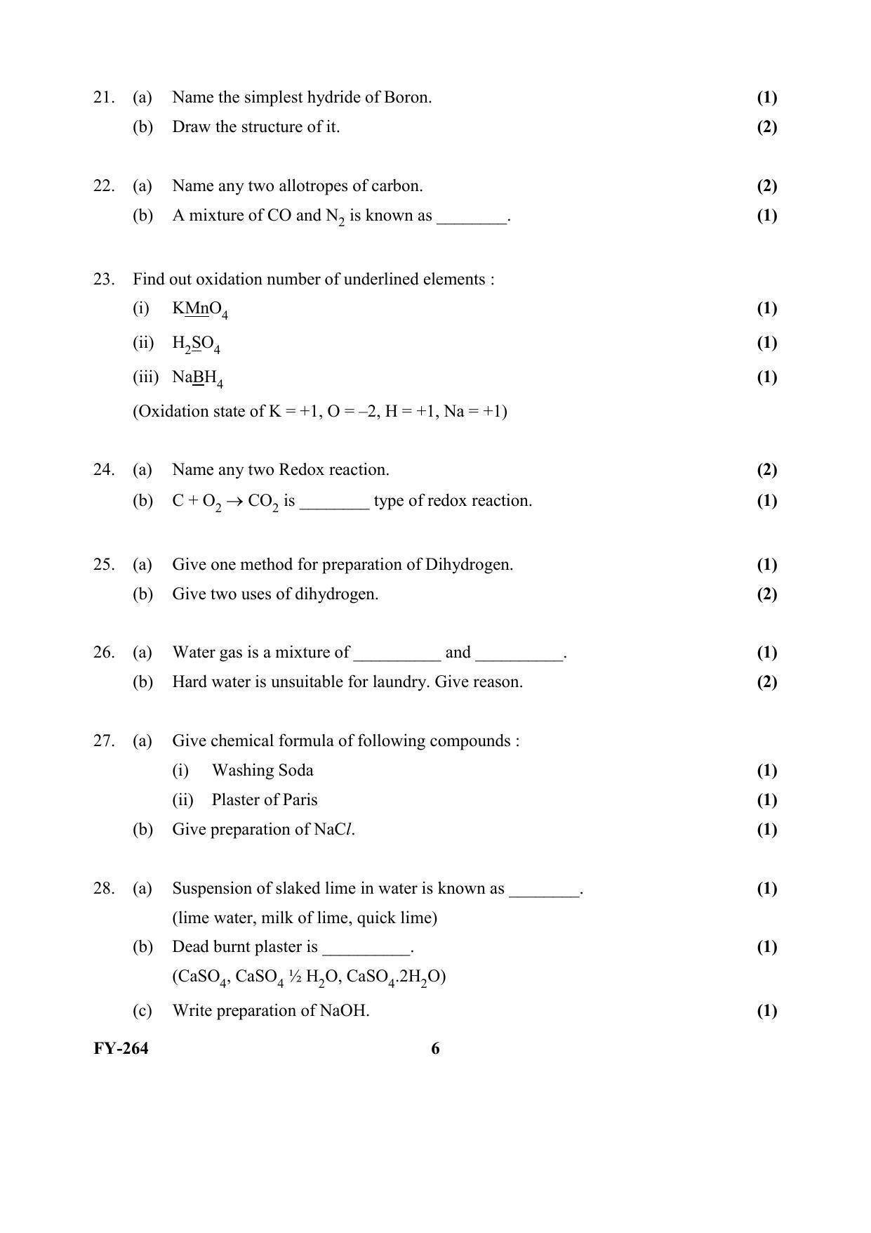 Kerala Plus One (Class 11th) Chemistry-Hearing Impaired Question Paper 2021 - Page 6