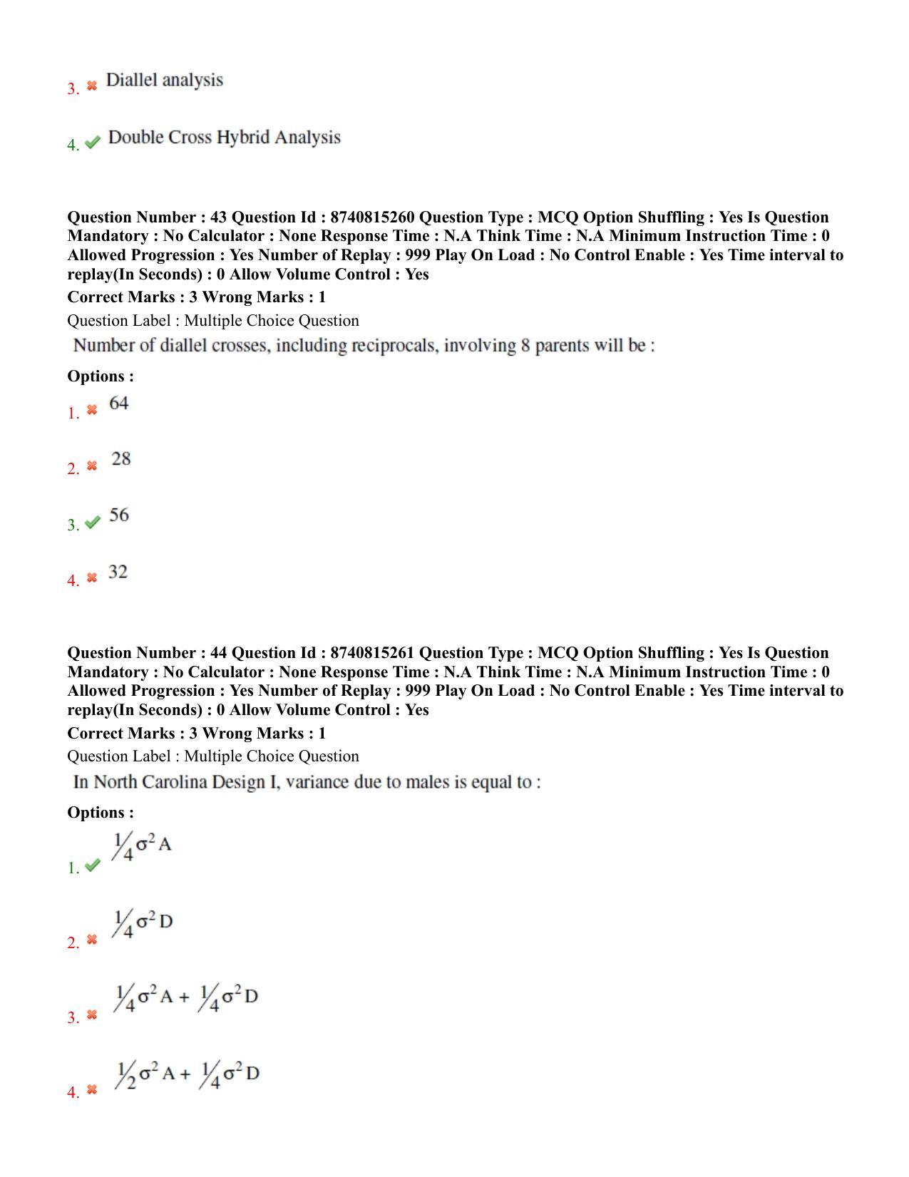 BHU RET Genetics and Plant Breeding 2020 Question Paper  - Page 29