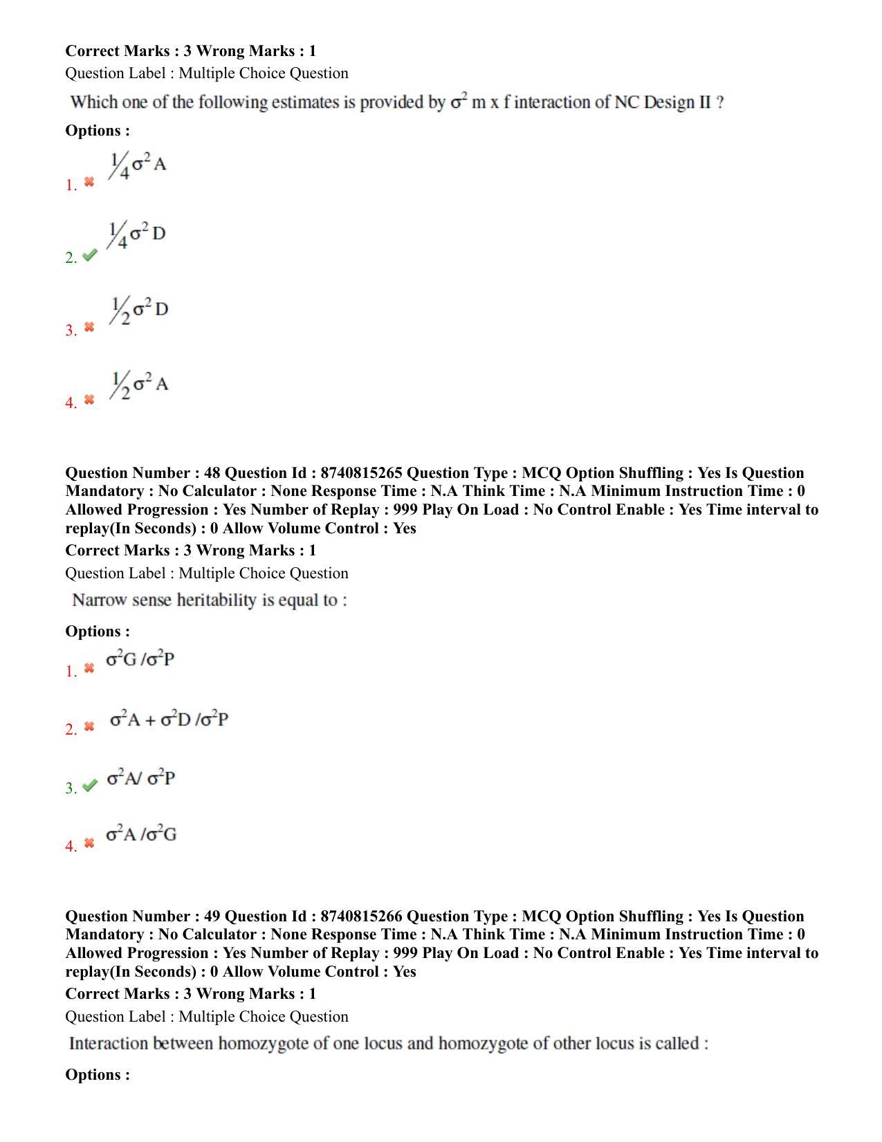 BHU RET Genetics and Plant Breeding 2020 Question Paper  - Page 31