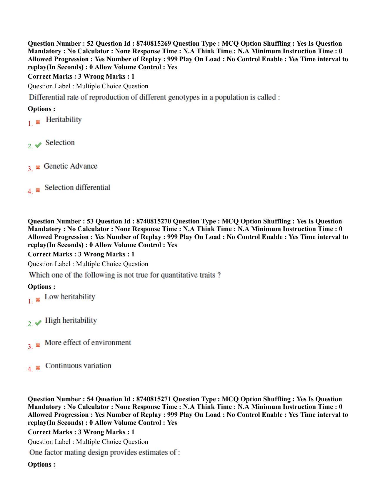 BHU RET Genetics and Plant Breeding 2020 Question Paper  - Page 33