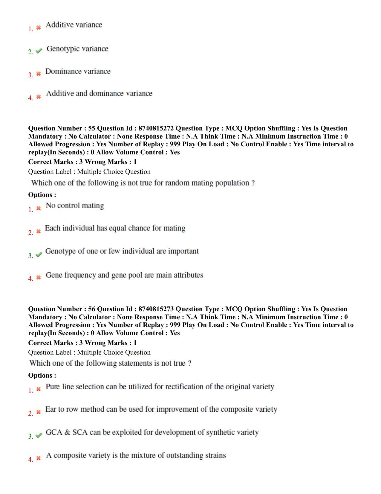 BHU RET Genetics and Plant Breeding 2020 Question Paper  - Page 34
