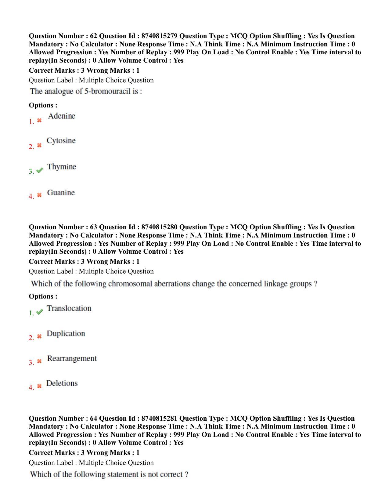 BHU RET Genetics and Plant Breeding 2020 Question Paper  - Page 37