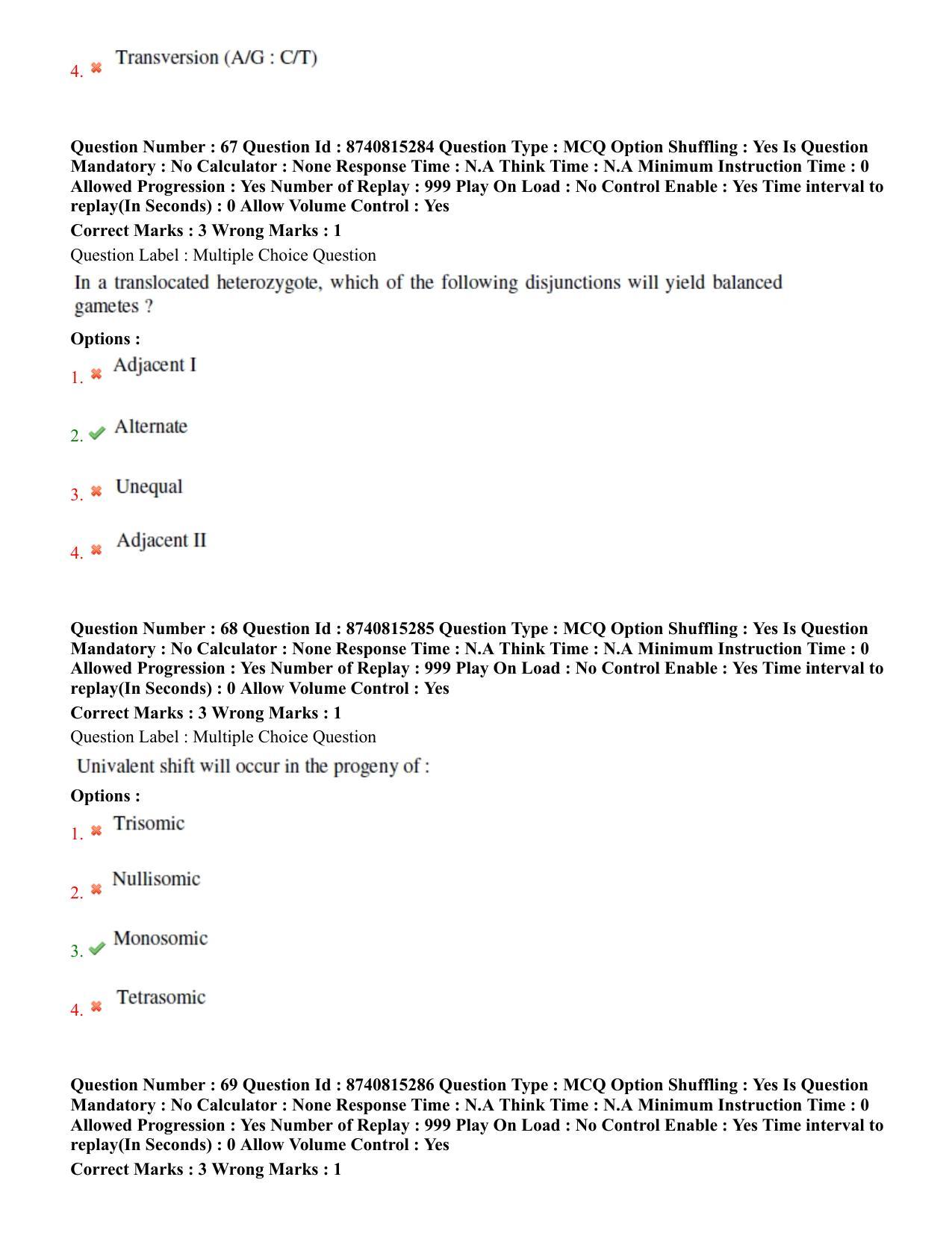 BHU RET Genetics and Plant Breeding 2020 Question Paper  - Page 39