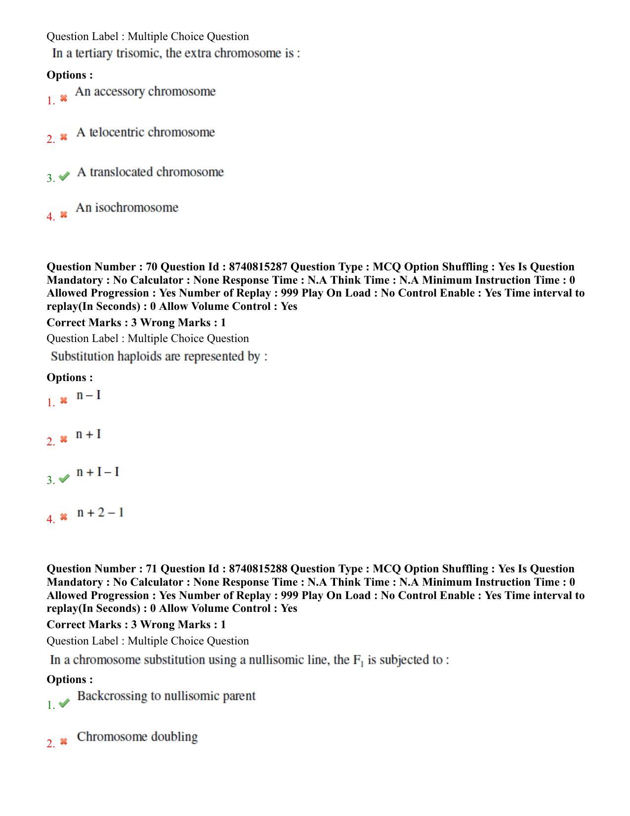 BHU RET Genetics and Plant Breeding 2020 Question Paper  - Page 40