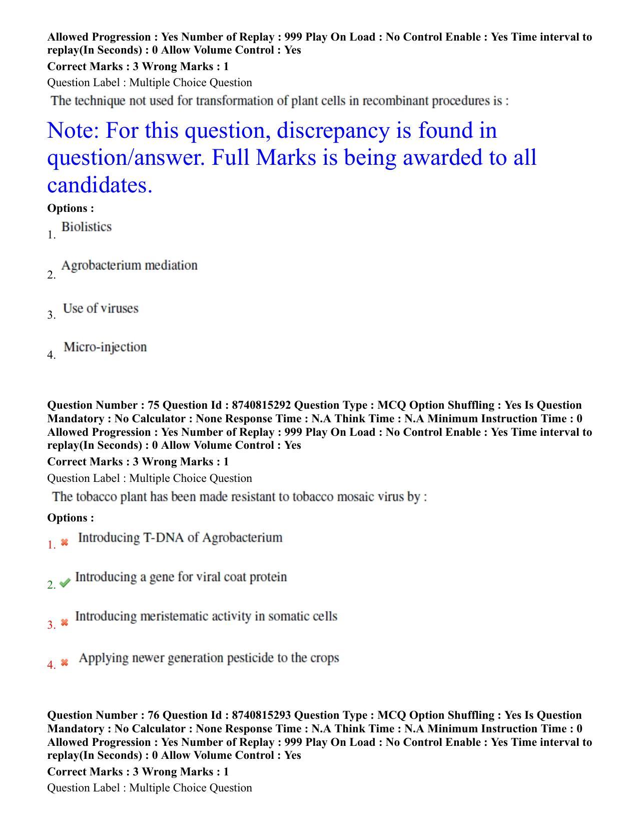 BHU RET Genetics and Plant Breeding 2020 Question Paper  - Page 42