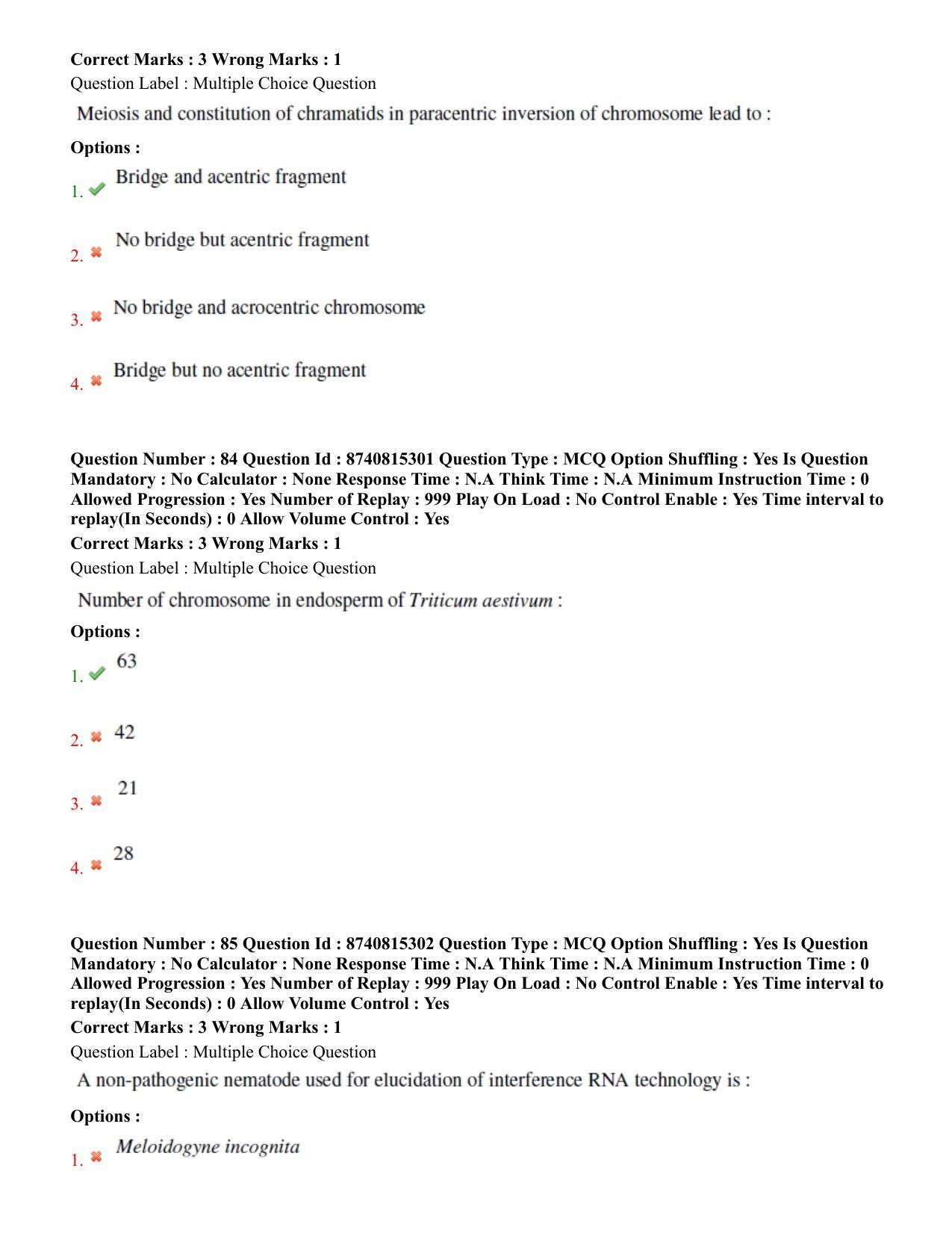 BHU RET Genetics and Plant Breeding 2020 Question Paper  - Page 46