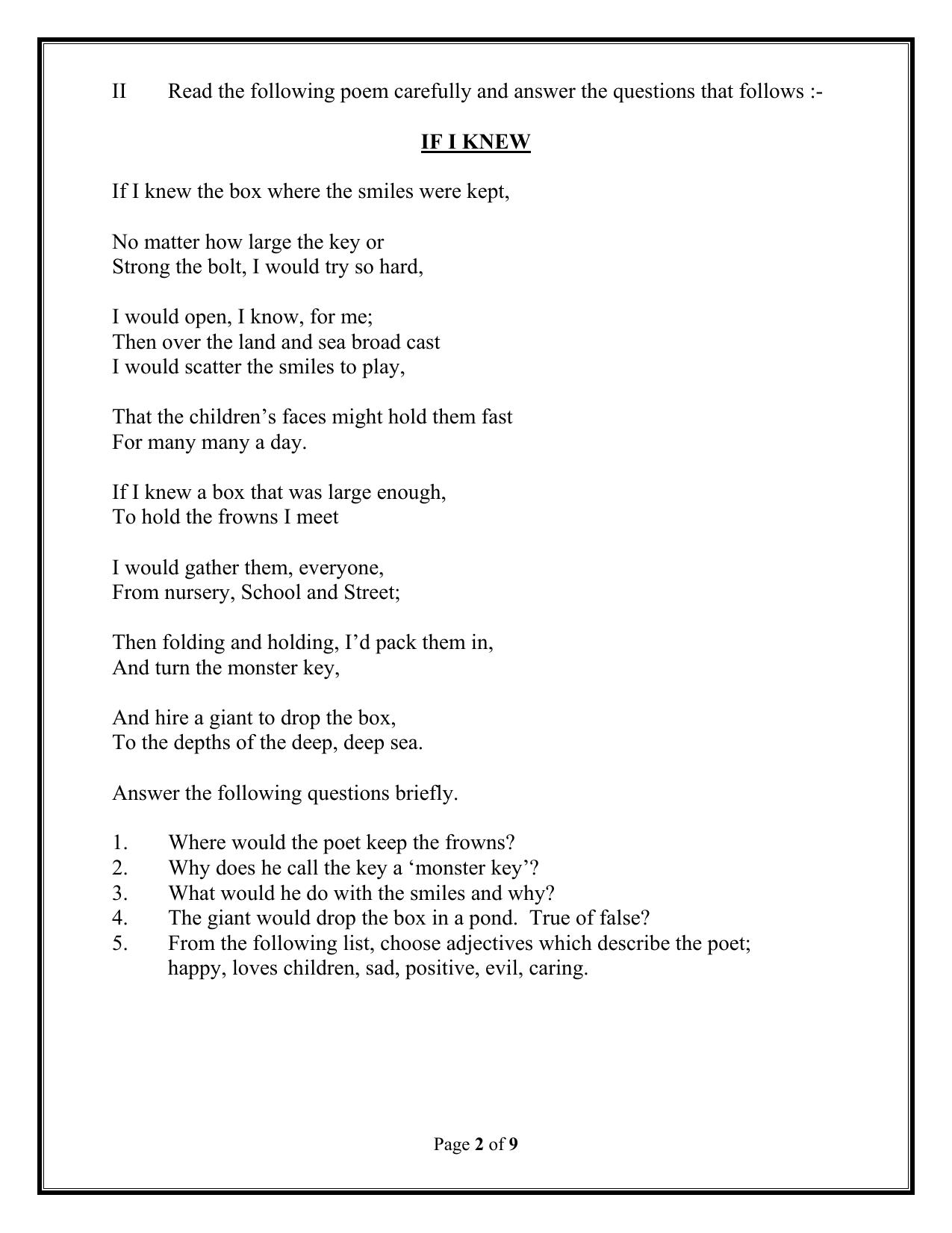 CBSE Worksheets for Class 6 English Assignment 12 - Page 2