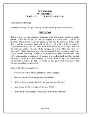 CBSE Worksheets for Class 6 English Assignment 12
