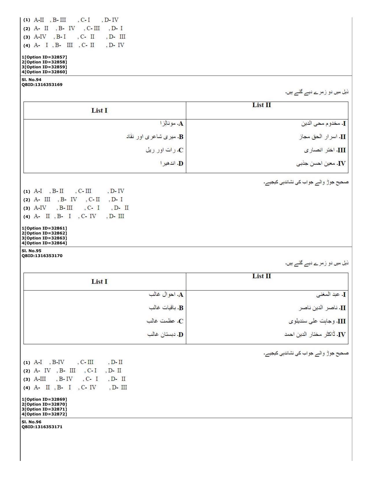 CUET (PG) 2022: PGQP-60 Urdu (10-09-2022) Question Paper - Page 27