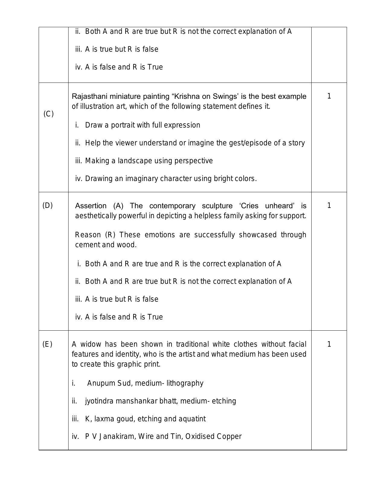 CBSE Class 12 Applied Arts (Commercial Art) Sample Paper 2024 - Page 2