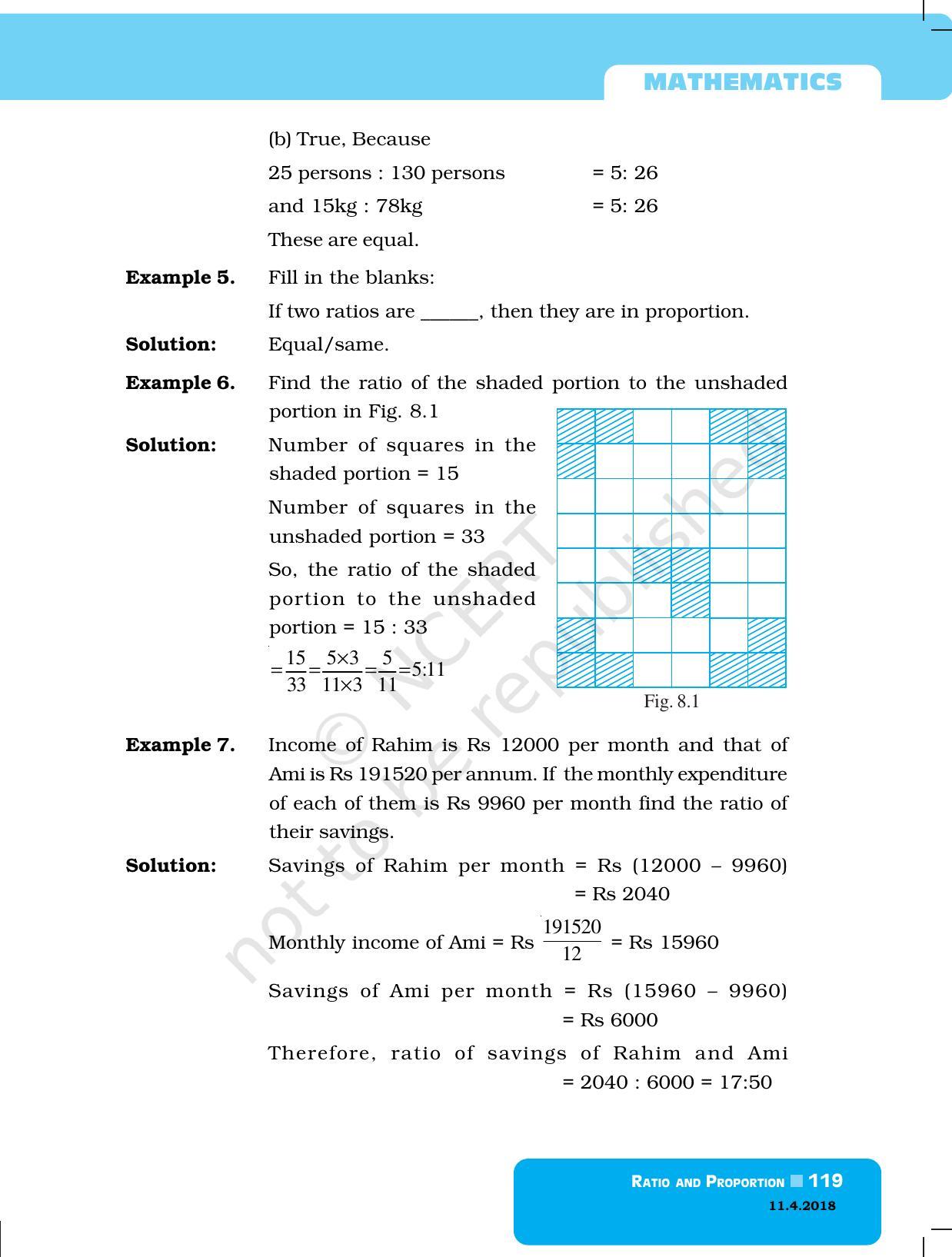 NCERT Exemplar Book for Class 6 Maths: Chapter 8-Ratio & Proportion - Page 3