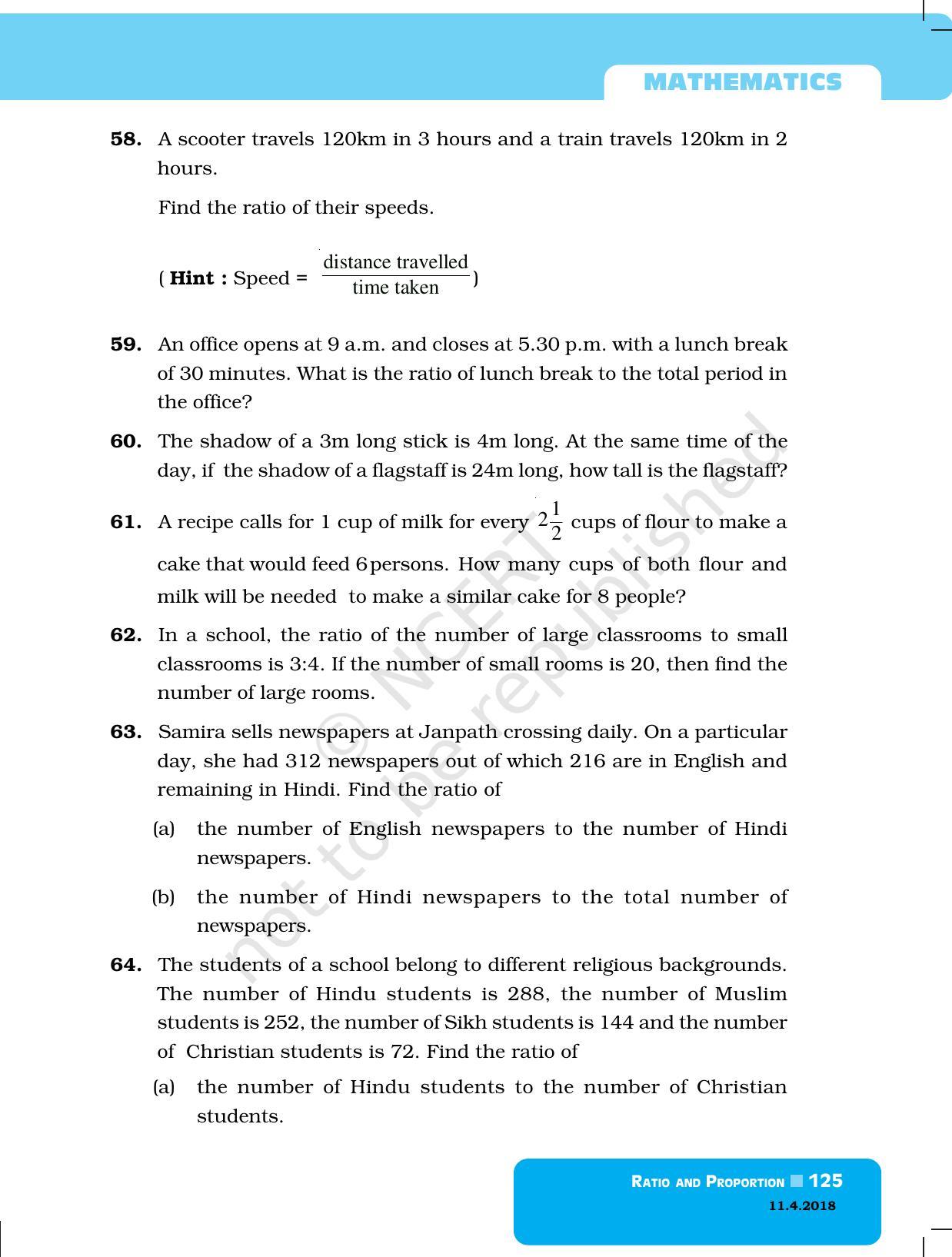 NCERT Exemplar Book for Class 6 Maths: Chapter 8-Ratio & Proportion - Page 9