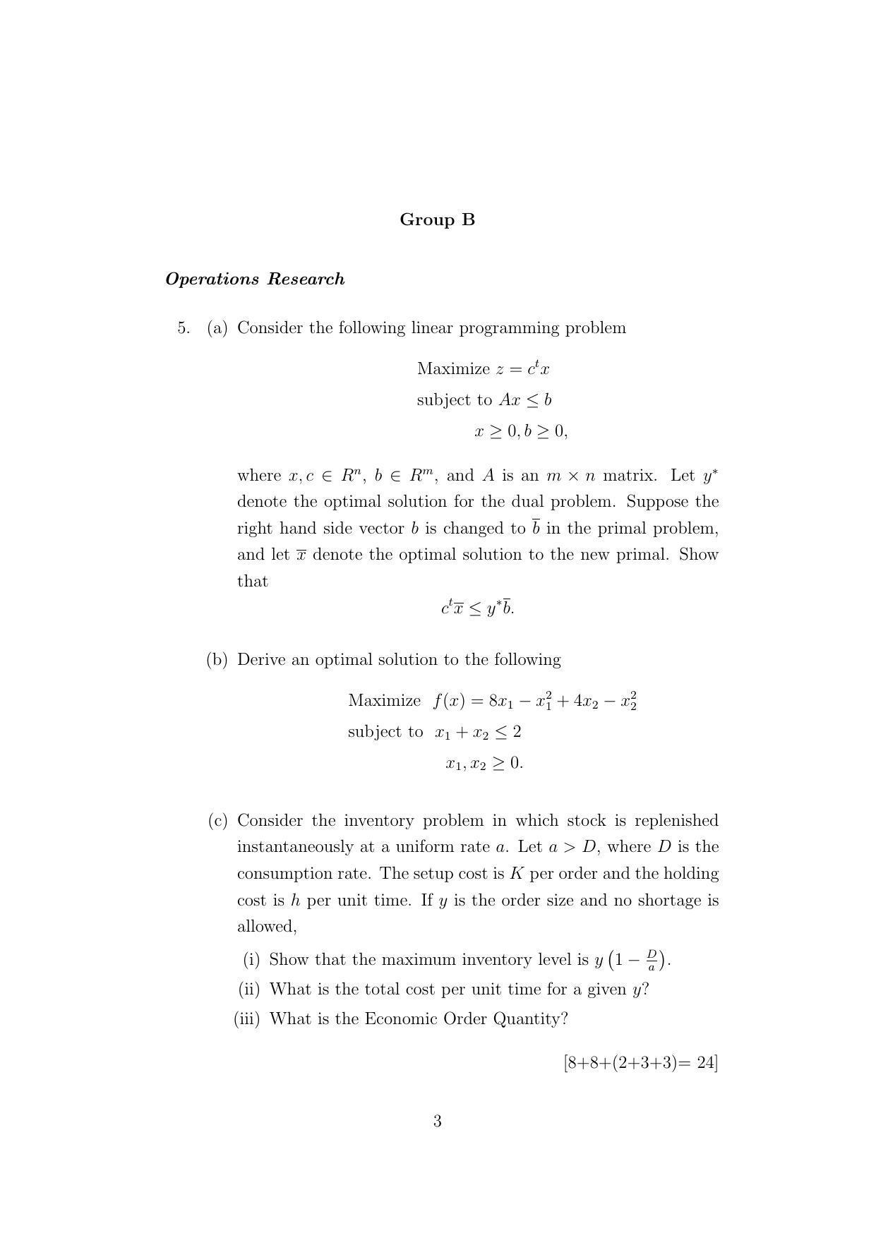 ISI Admission Test JRF in Quality, Reliability and Operations Research QRB 2021 Sample Paper - Page 3