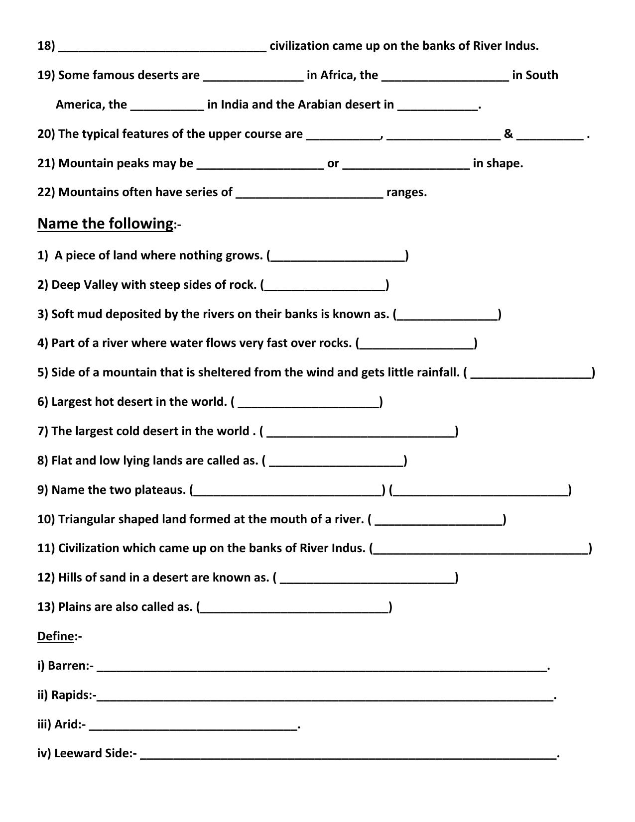 Worksheet for Class 5 Social Science Assignment 12 - Page 2