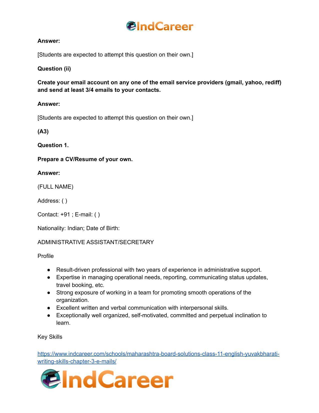 Maharashtra Board Solutions Class 11-English Yuvakbharati (Writing Skills): Chapter 3- E-mails - Page 5